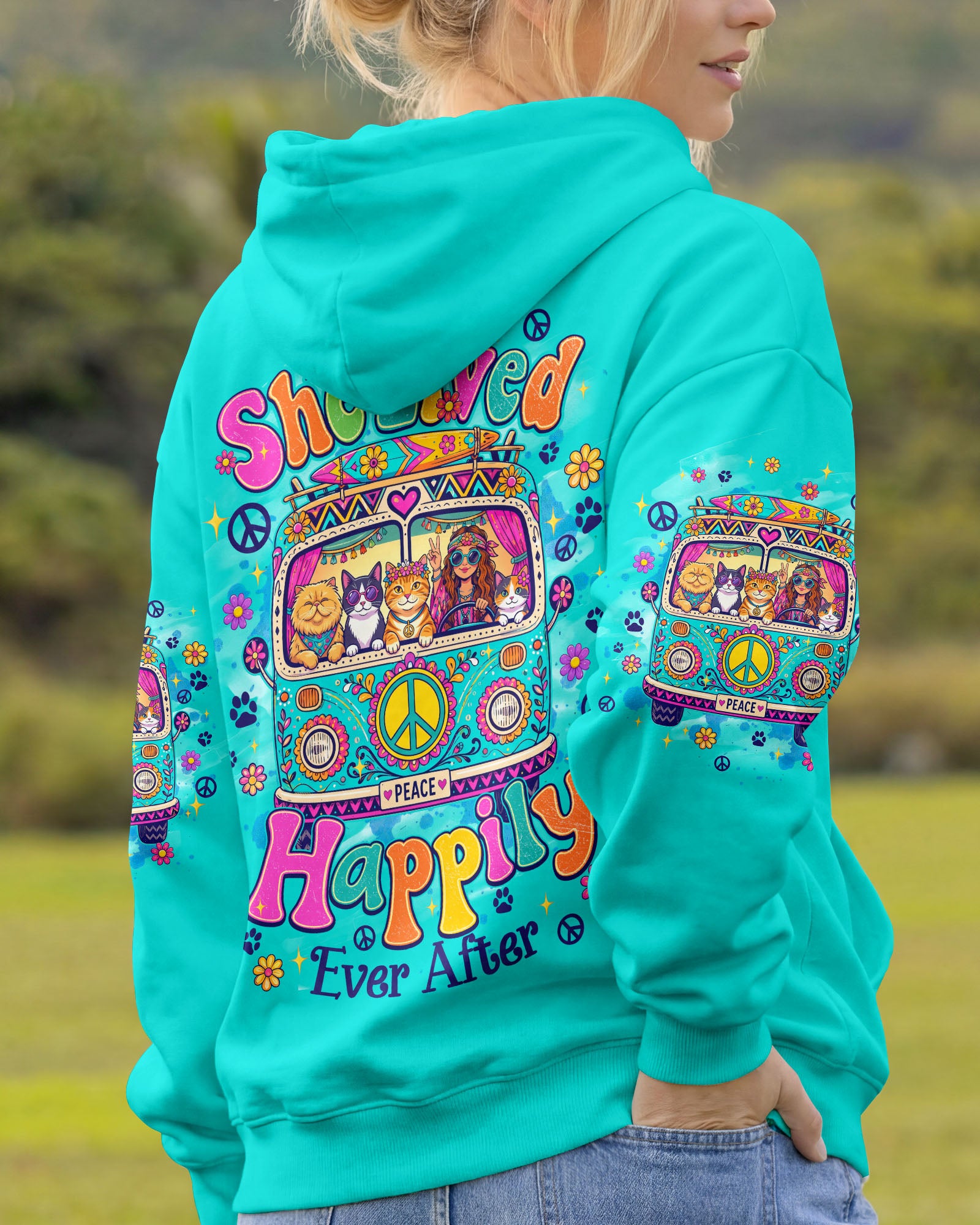 AND SHE LIVED HAPPILY EVER AFTER CAT ALL OVER PRINT - TYQY0408261