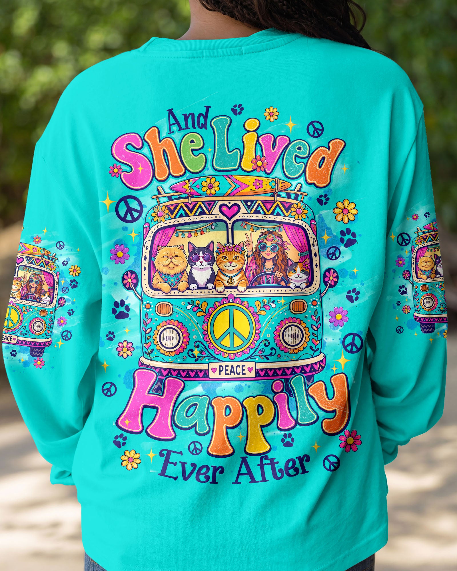 AND SHE LIVED HAPPILY EVER AFTER CAT ALL OVER PRINT - TYQY0408261