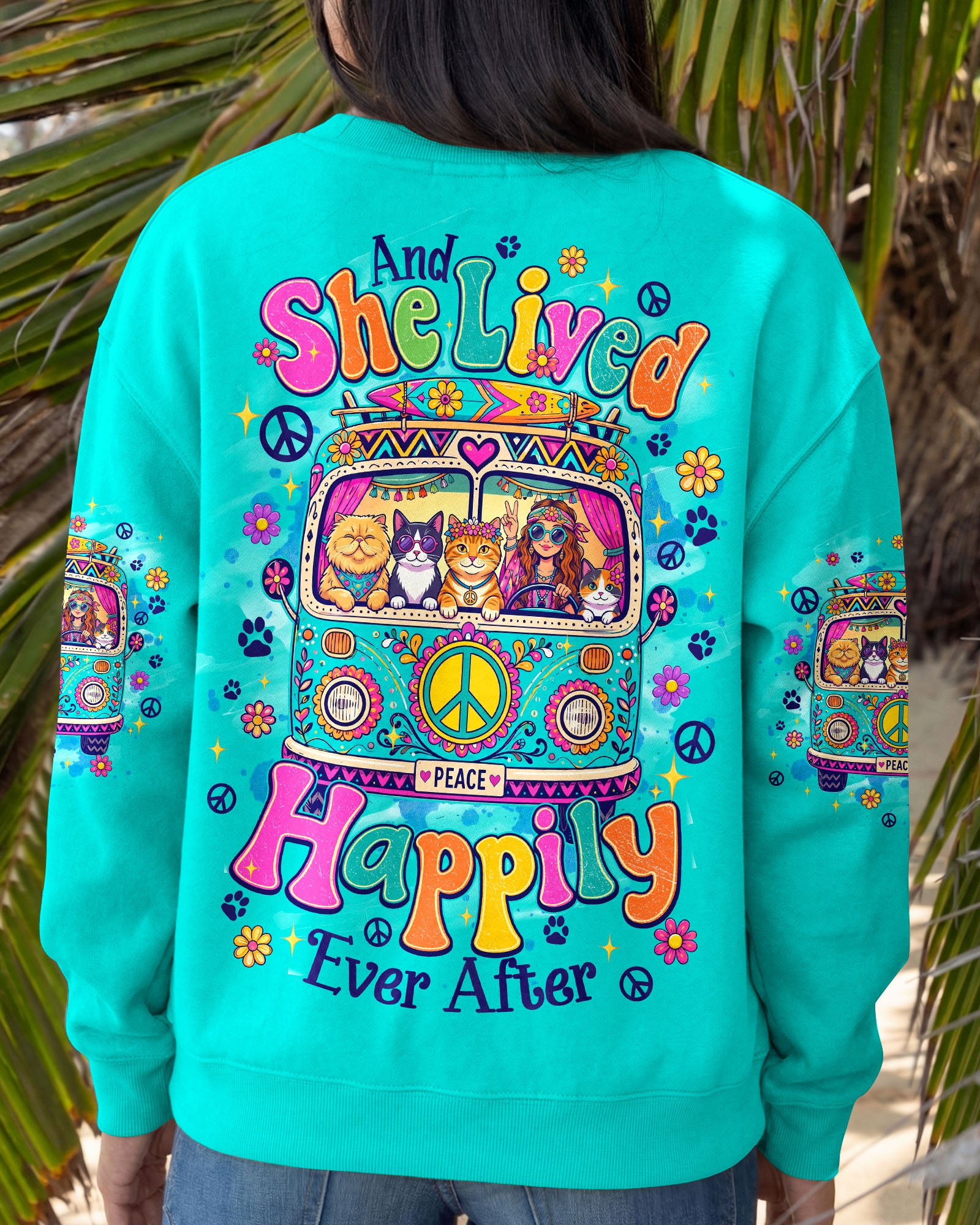 AND SHE LIVED HAPPILY EVER AFTER CAT ALL OVER PRINT - TYQY0408261