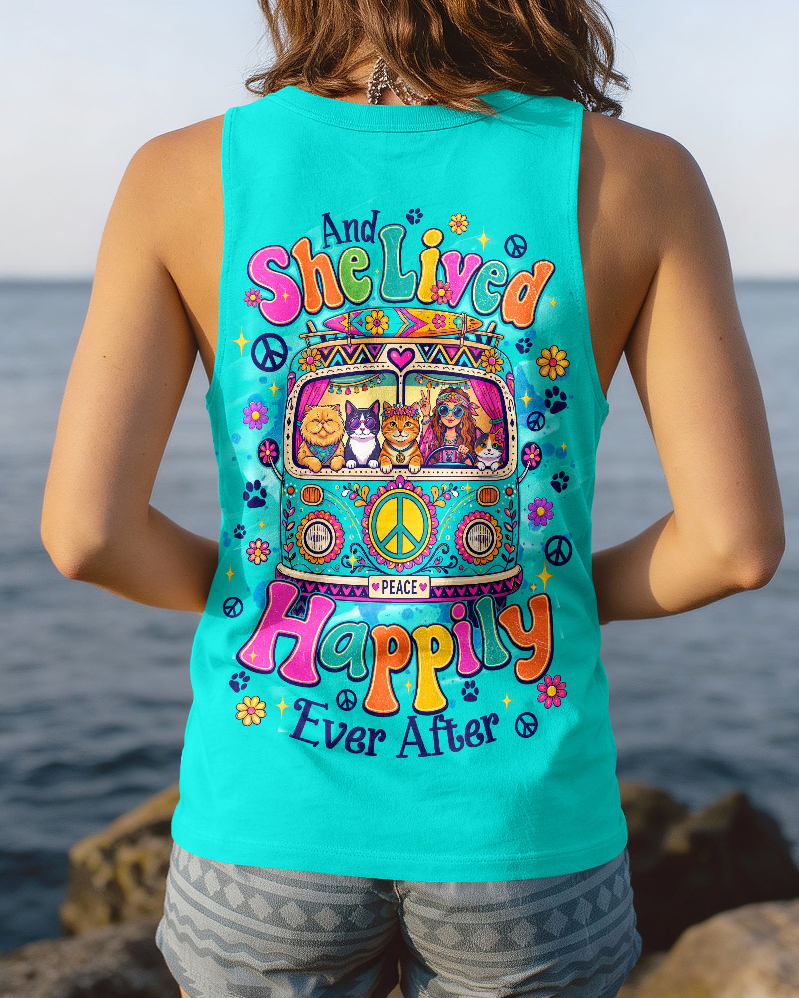 AND SHE LIVED HAPPILY EVER AFTER CAT ALL OVER PRINT - TYQY0408261