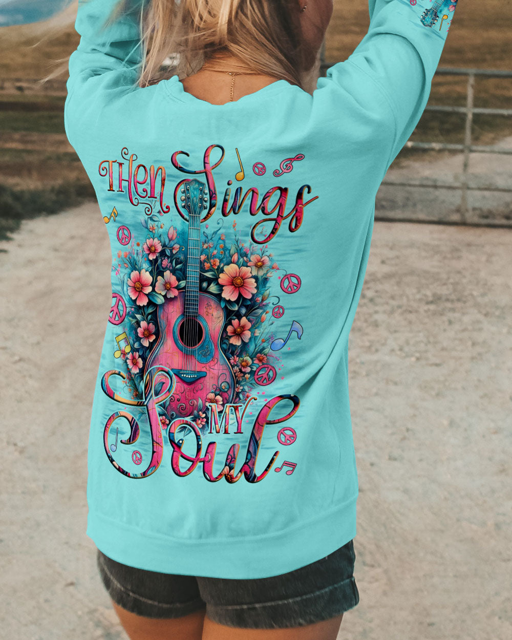 THEN SINGS MY SOUL GUITAR FLOWERS ALL OVER PRINT - TYQY0412241
