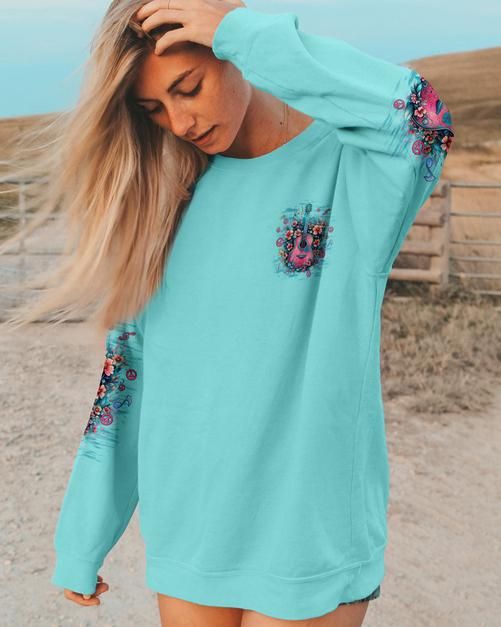 THEN SINGS MY SOUL GUITAR FLOWERS ALL OVER PRINT - TYQY0412241