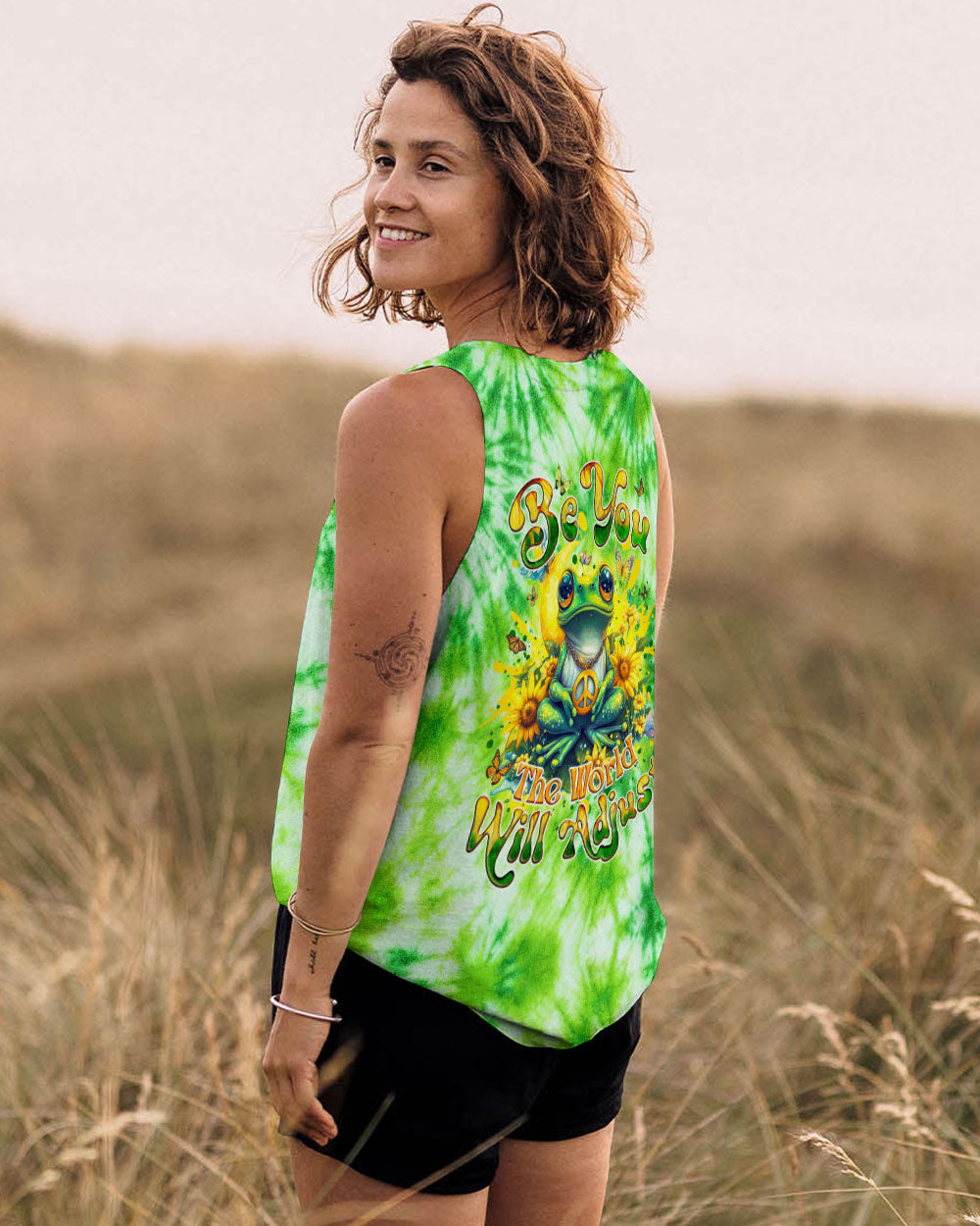 BE YOU THE WORLD WILL ADJUST FROG TIE DYE ALL OVER PRINT - TYQY0601252