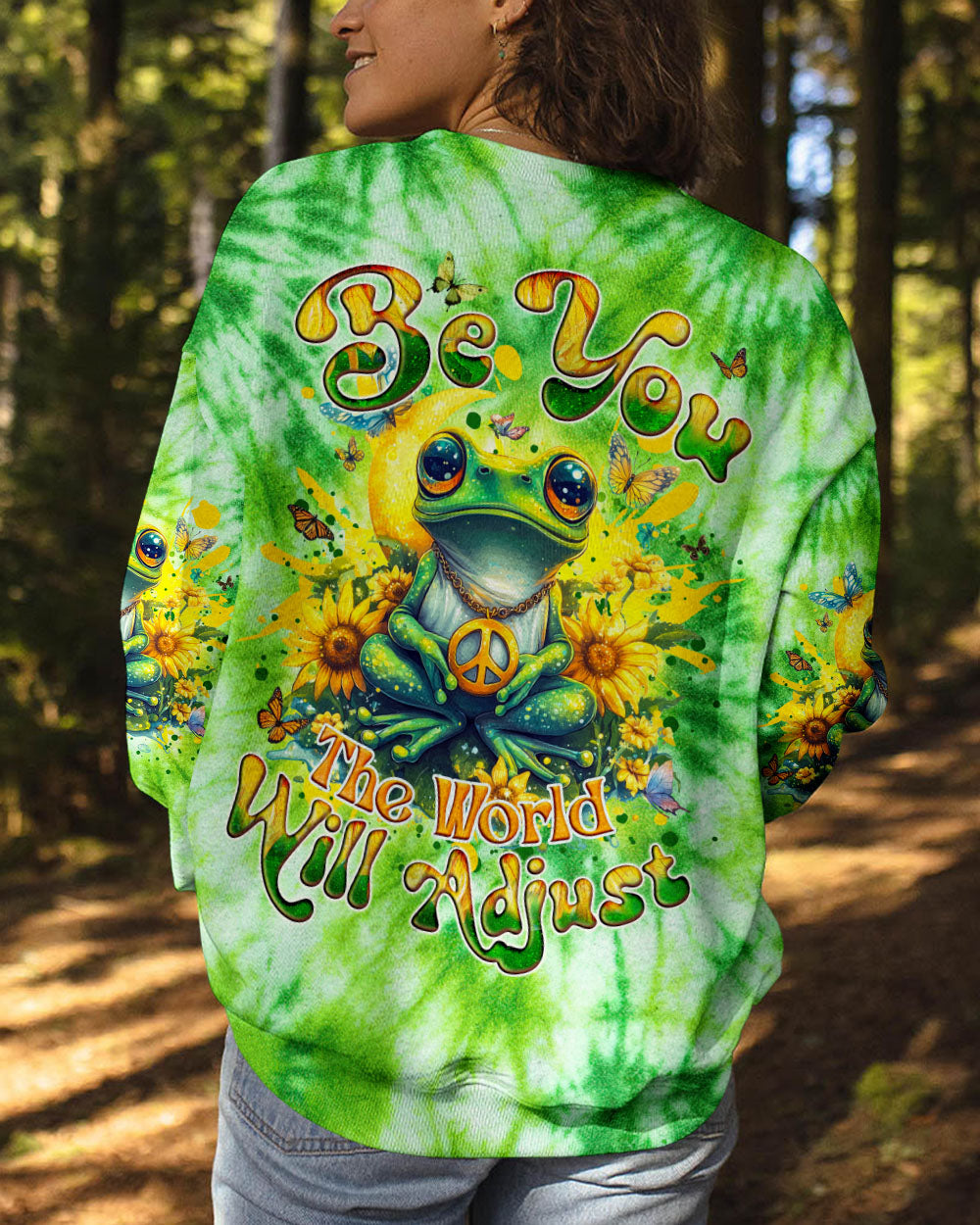 BE YOU THE WORLD WILL ADJUST FROG TIE DYE ALL OVER PRINT - TYQY0601252