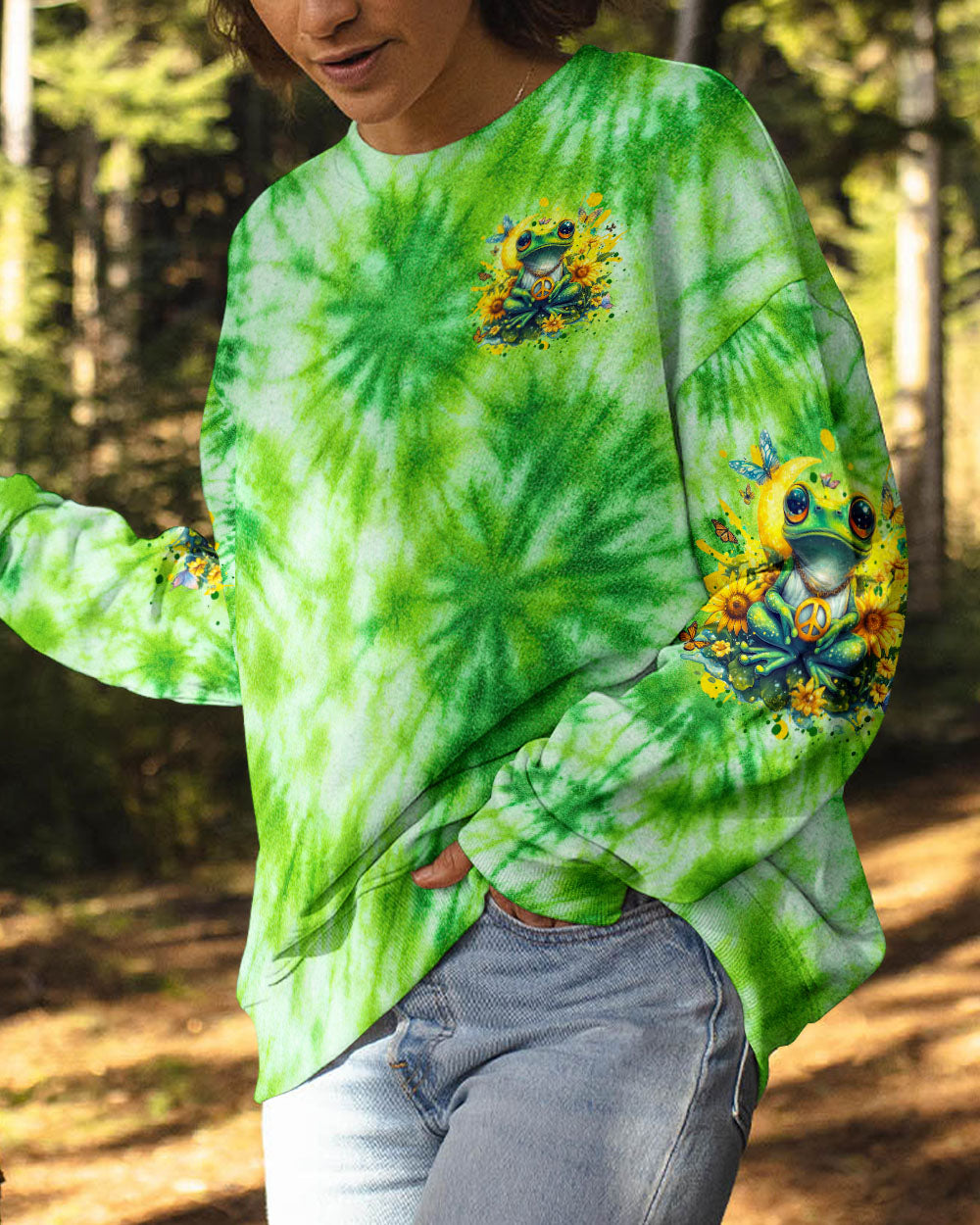 BE YOU THE WORLD WILL ADJUST FROG TIE DYE ALL OVER PRINT - TYQY0601252
