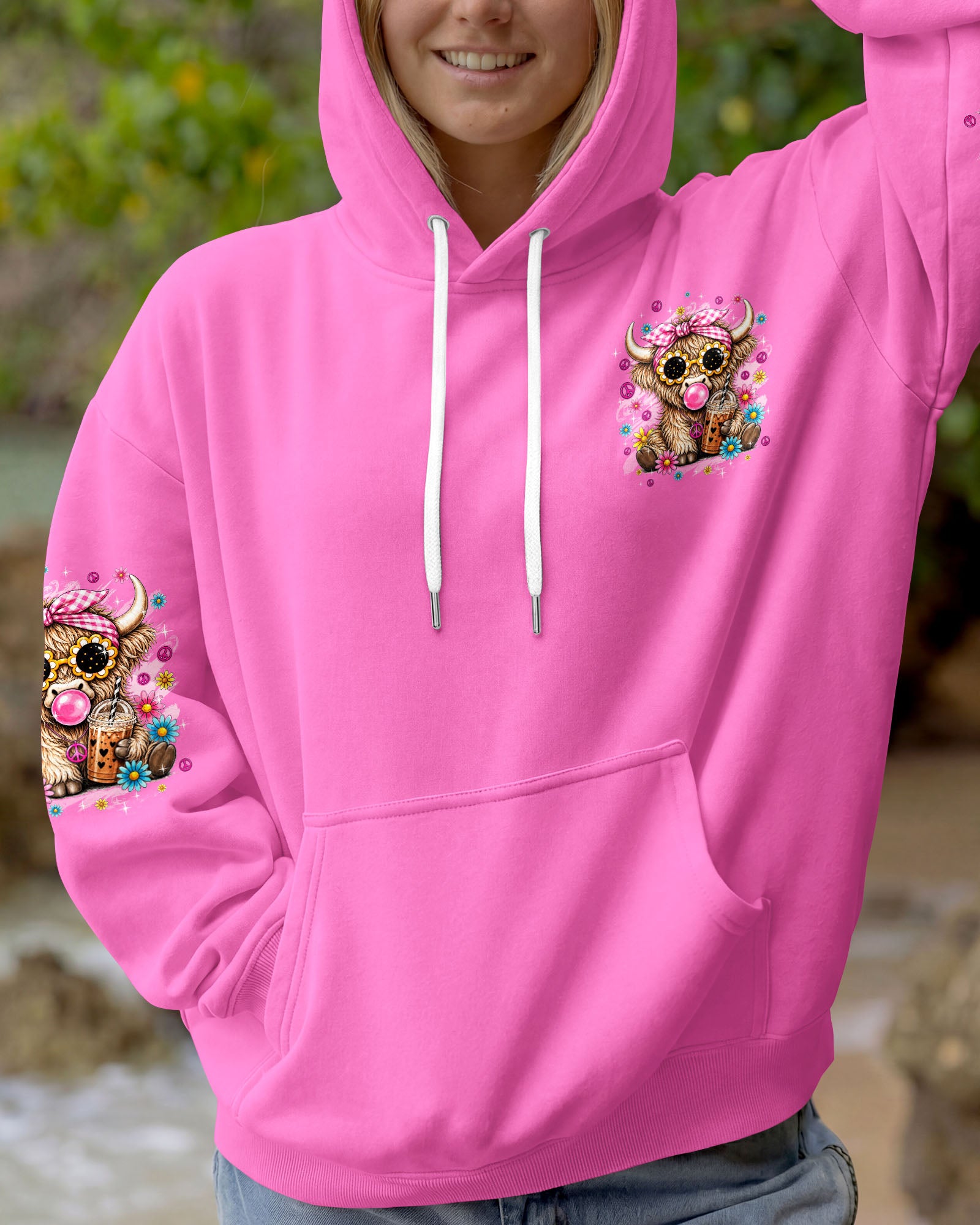 IF I'M MOODY GIVE ME FOODY HIGHLAND COW ALL OVER PRINT - TYQY0608264