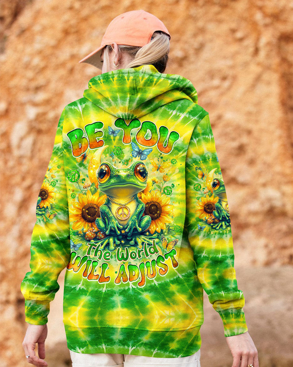 BE YOU THE WORLD WILL ADJUST FROG TIE DYE ALL OVER PRINT - TYQY0701256