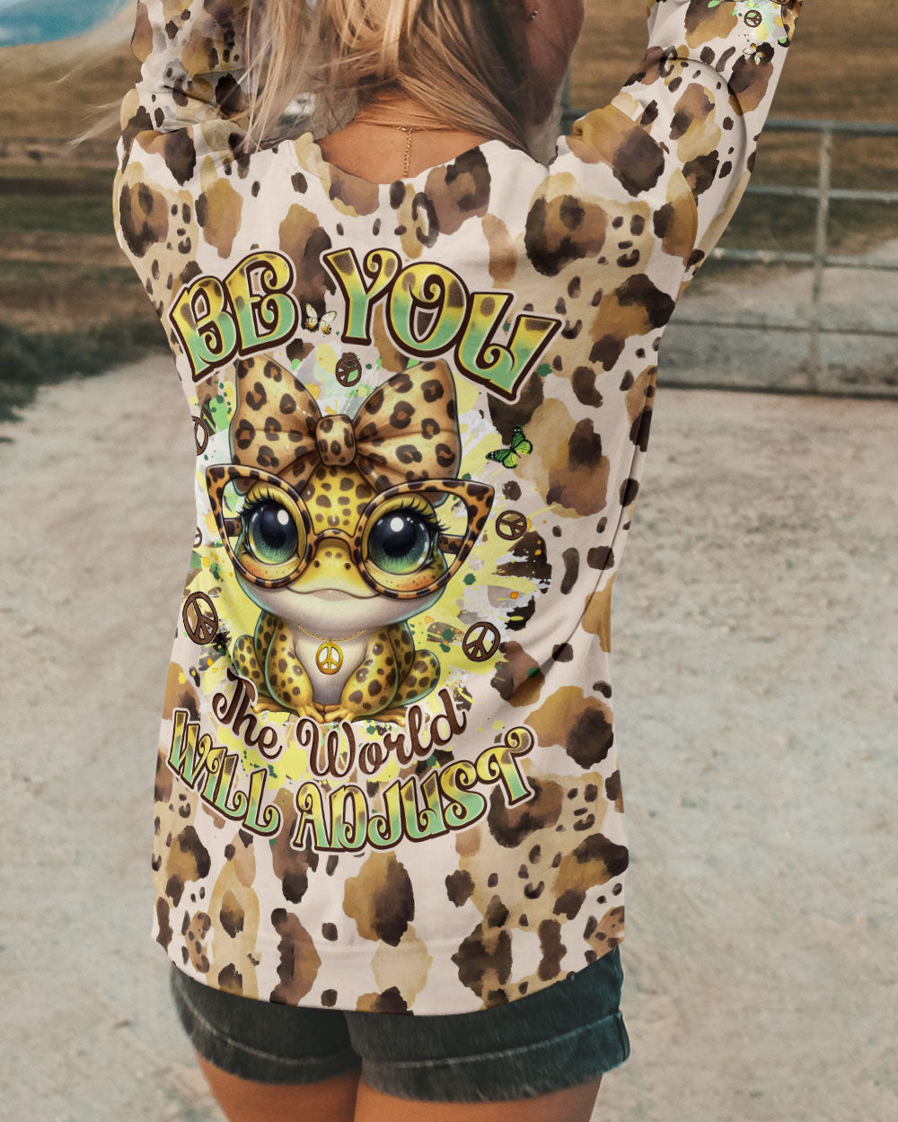 BE YOU THE WORLD WILL ADJUST FROG LEOPARD ALL OVER PRINT - TYQY0801254