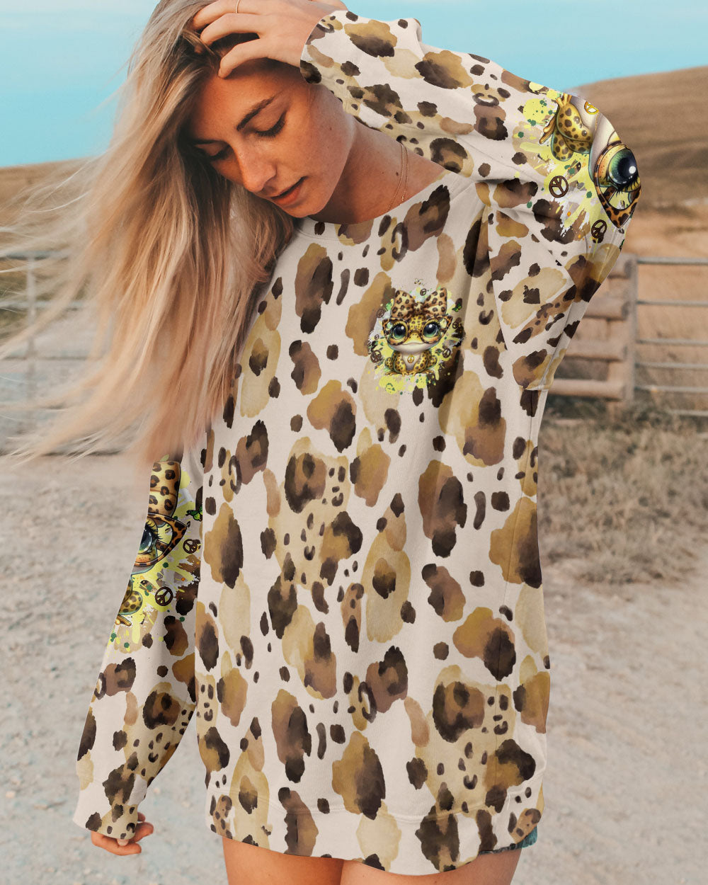 BE YOU THE WORLD WILL ADJUST FROG LEOPARD ALL OVER PRINT - TYQY0801254