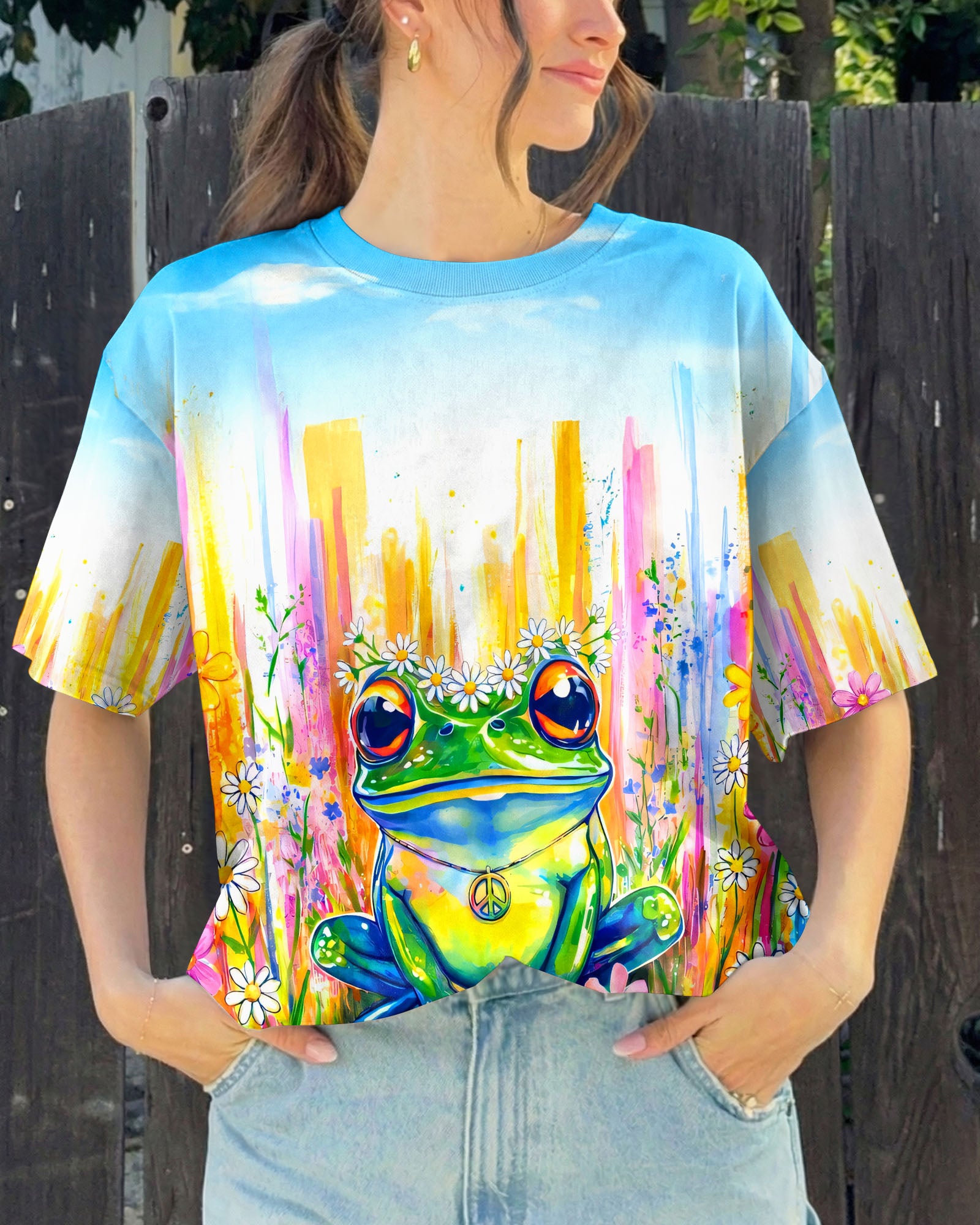 WHISPER WORDS OF WISDOM LET IT BE FROG ALL OVER PRINT - TYQY0806262