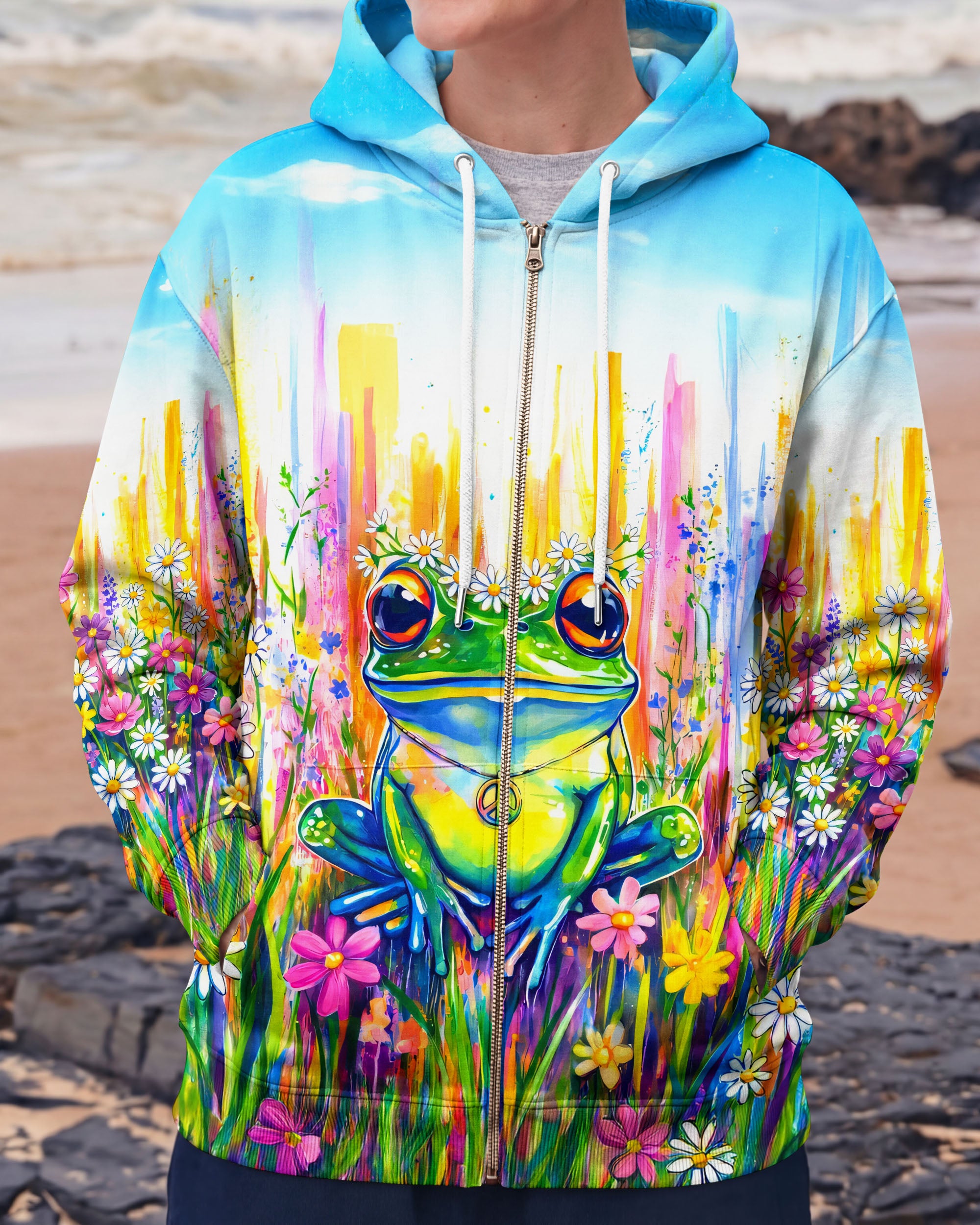 WHISPER WORDS OF WISDOM LET IT BE FROG ALL OVER PRINT - TYQY0806262