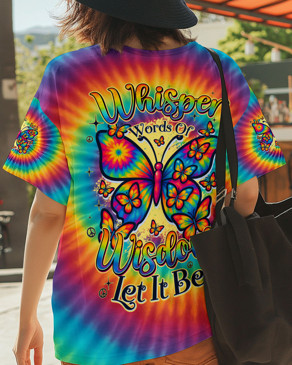 WHISPER WORDS OF WISDOM LET IT BE BUTTERFLY TIE DYE ALL OVER PRINT - TYQY0810254