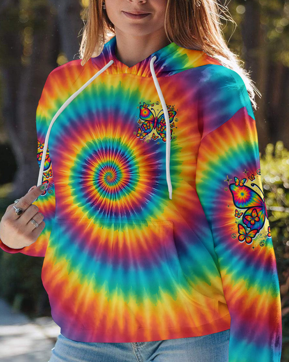 WHISPER WORDS OF WISDOM LET IT BE BUTTERFLY TIE DYE ALL OVER PRINT - TYQY0810254
