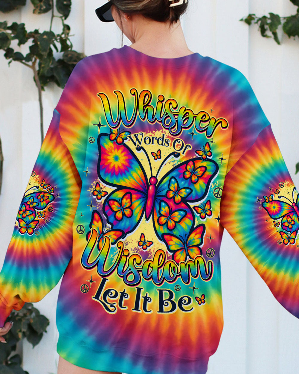 WHISPER WORDS OF WISDOM LET IT BE BUTTERFLY TIE DYE ALL OVER PRINT - TYQY0810254