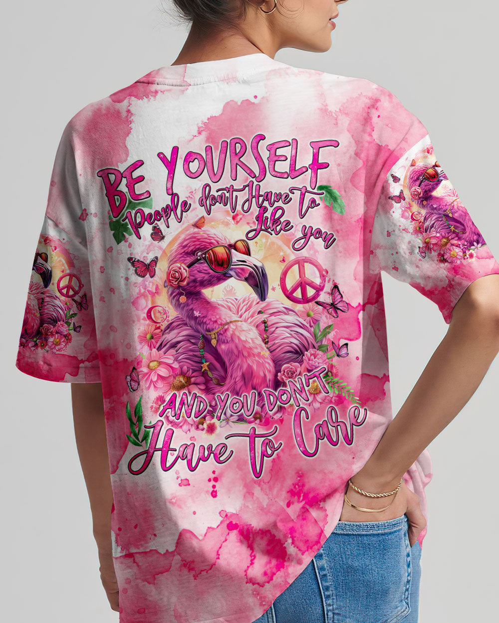 BE YOURSELF FLAMINGO ALL OVER PRINT - TYQY0904241