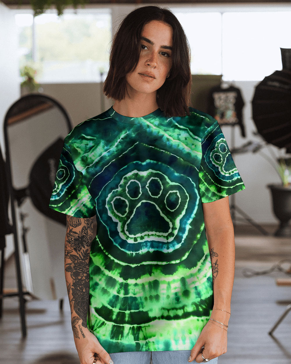 PAW PRINT TIE DYE ALL OVER PRINT - TYQY0912251