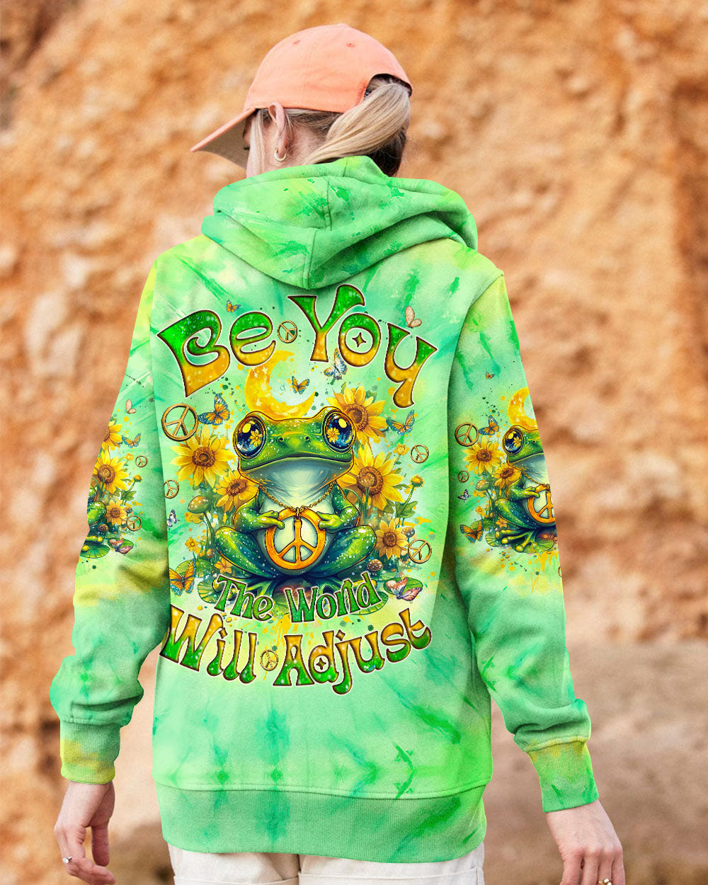 BE YOU THE WORLD WILL ADJUST FROG TIE DYE ALL OVER PRINT - TYQY1001251