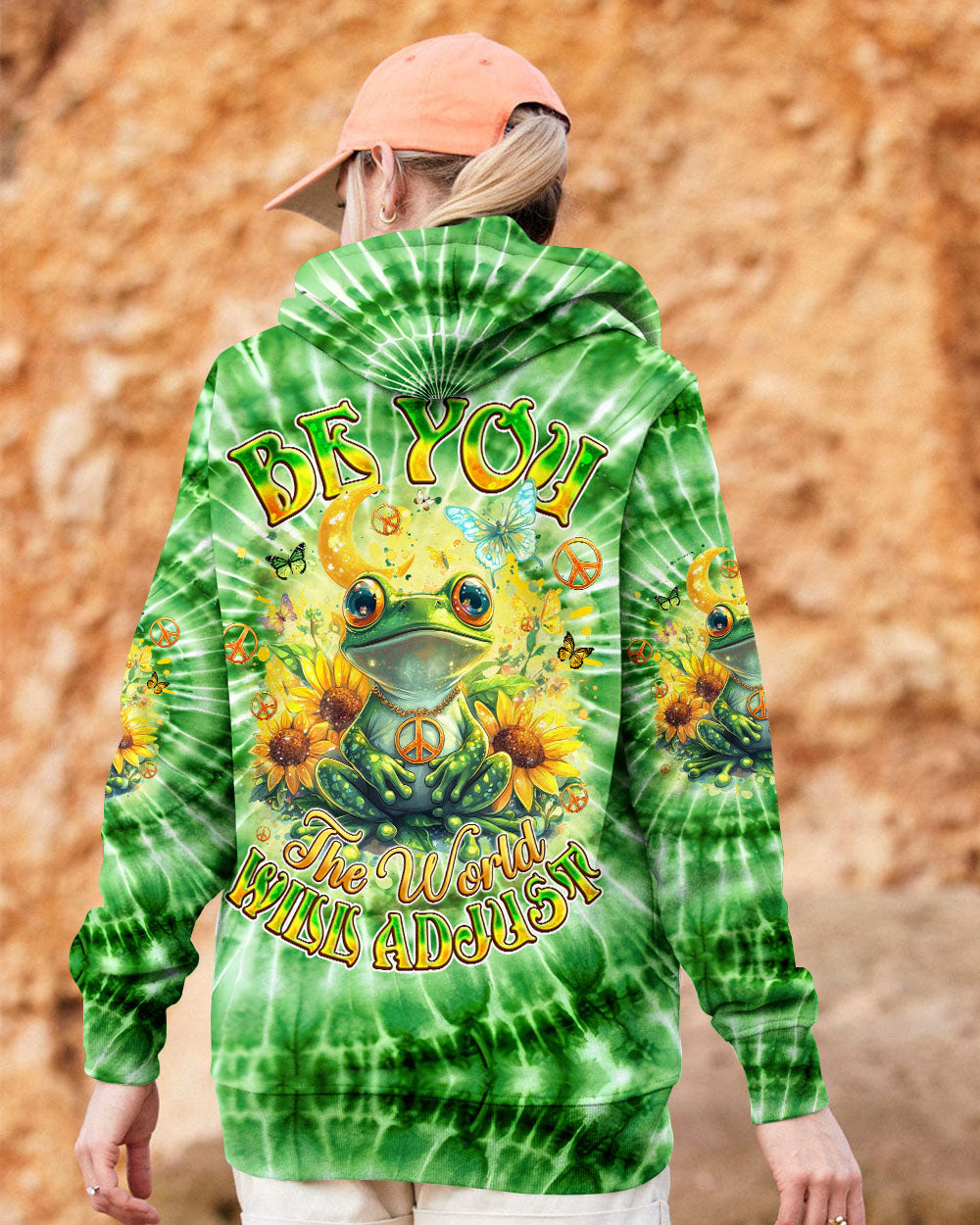 BE YOU THE WORLD WILL ADJUST FROG TIE DYE ALL OVER PRINT - TYQY1002254
