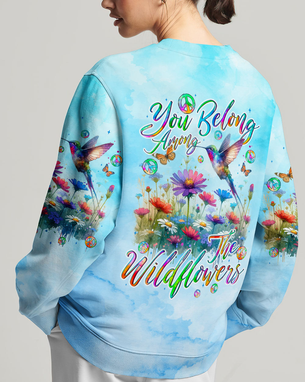 YOU BELONG AMONG THE WILDFLOWERS HUMMINGBIRD ALL OVER PRINT - TYQY1006245