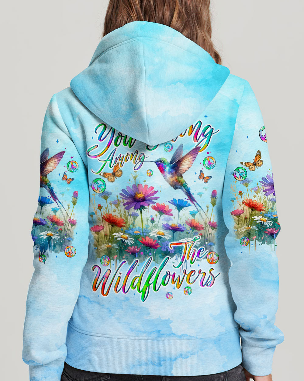 YOU BELONG AMONG THE WILDFLOWERS HUMMINGBIRD ALL OVER PRINT - TYQY1006245