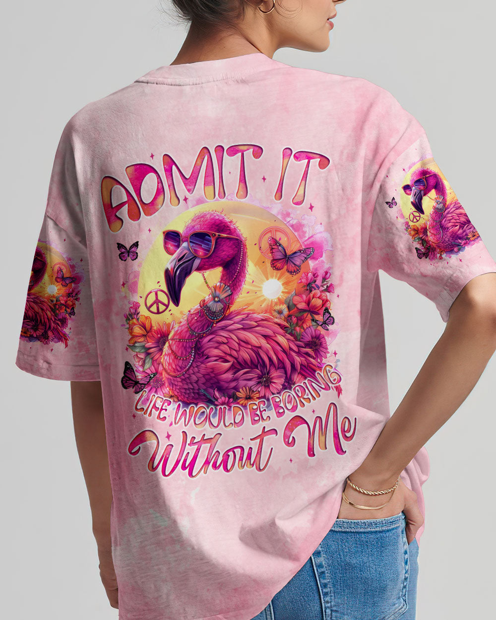LIFE WOULD BE BORING WITHOUT ME FLAMINGO ALL OVER PRINT - TYQY1104245