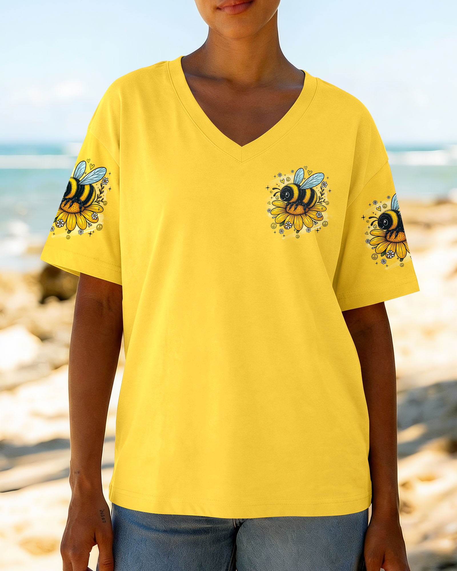BEE HUMBLE BEE KIND LEAVE YOUR WORRIES BEHIND ALL OVER PRINT - TYQY1107262