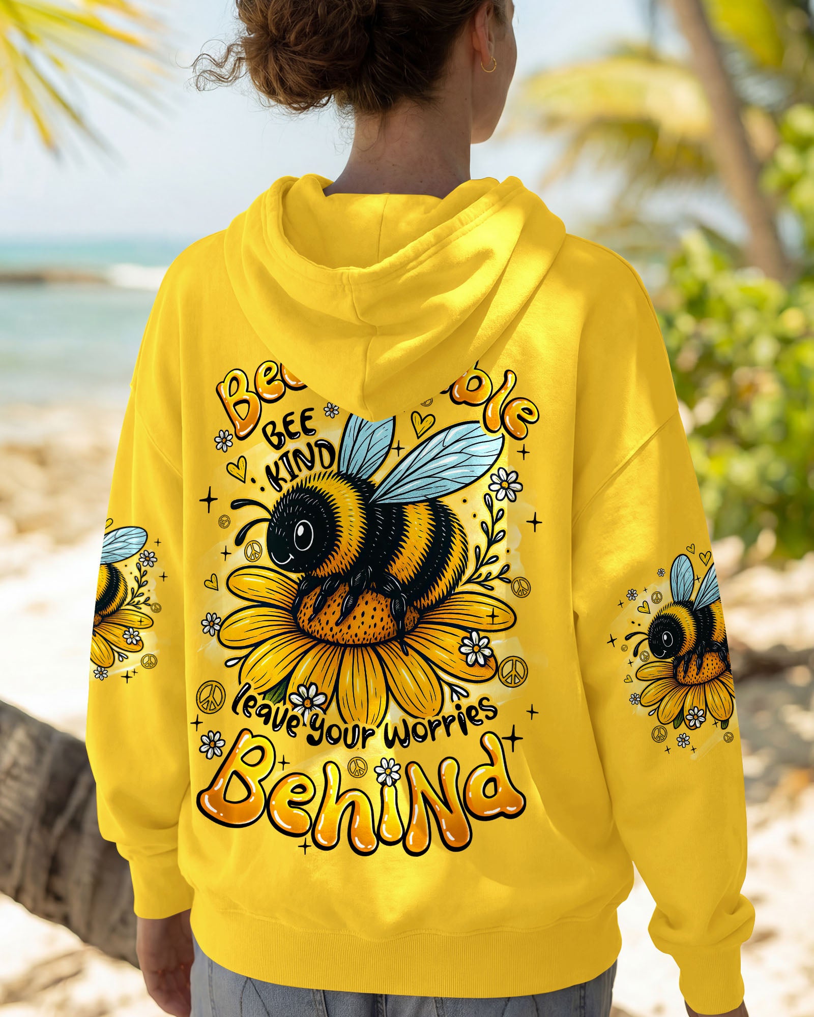 BEE HUMBLE BEE KIND LEAVE YOUR WORRIES BEHIND ALL OVER PRINT - TYQY1107262