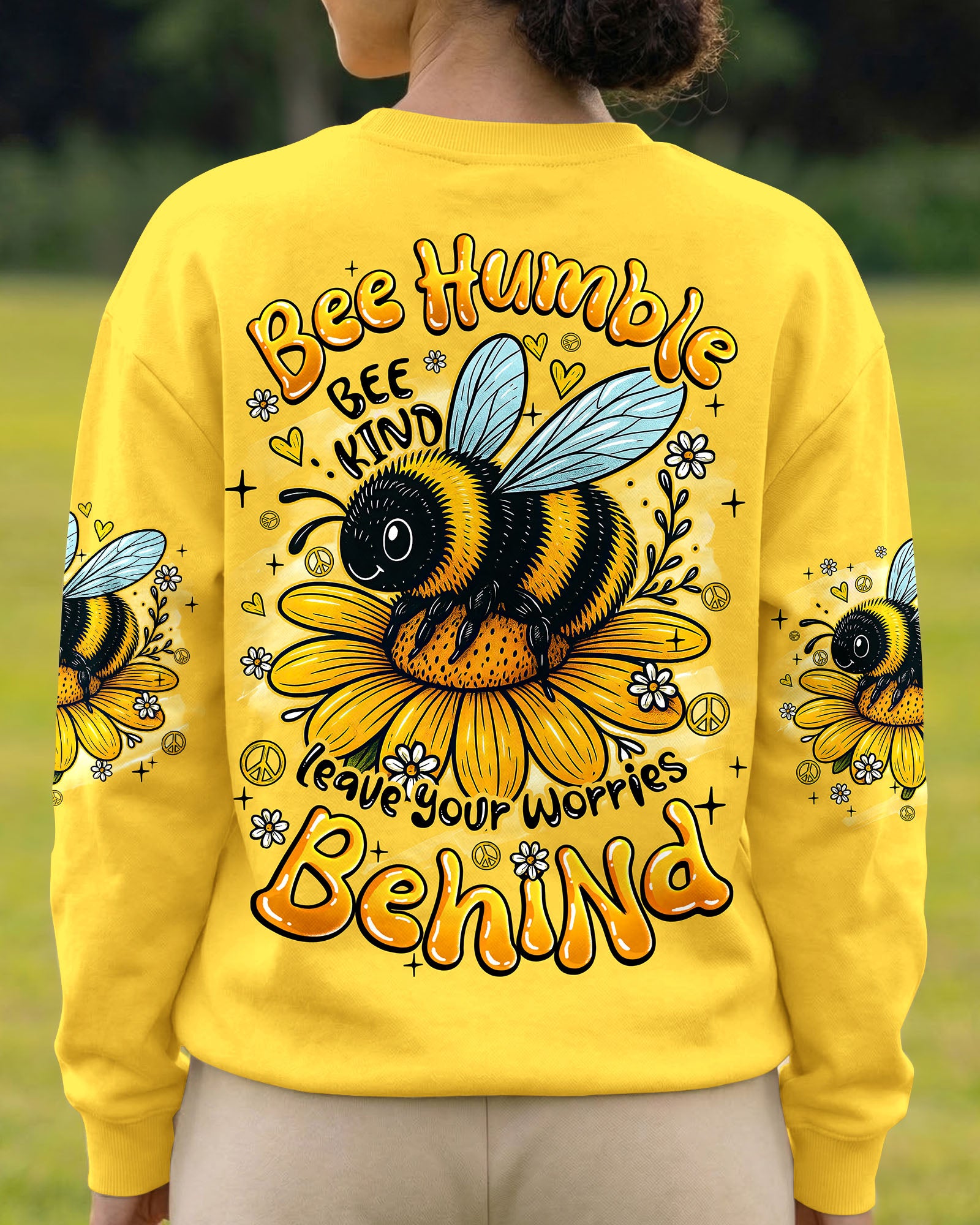 BEE HUMBLE BEE KIND LEAVE YOUR WORRIES BEHIND ALL OVER PRINT - TYQY1107262