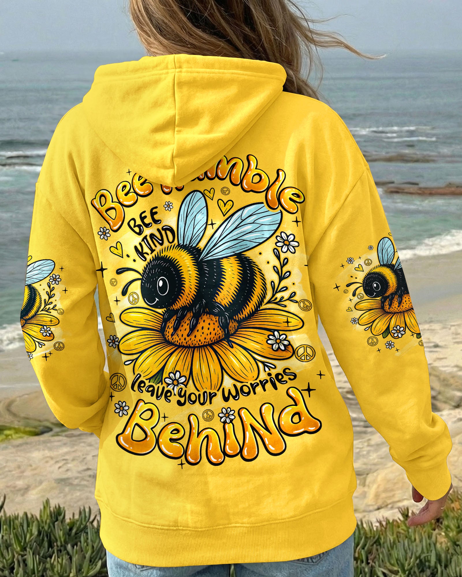 BEE HUMBLE BEE KIND LEAVE YOUR WORRIES BEHIND ALL OVER PRINT - TYQY1107262