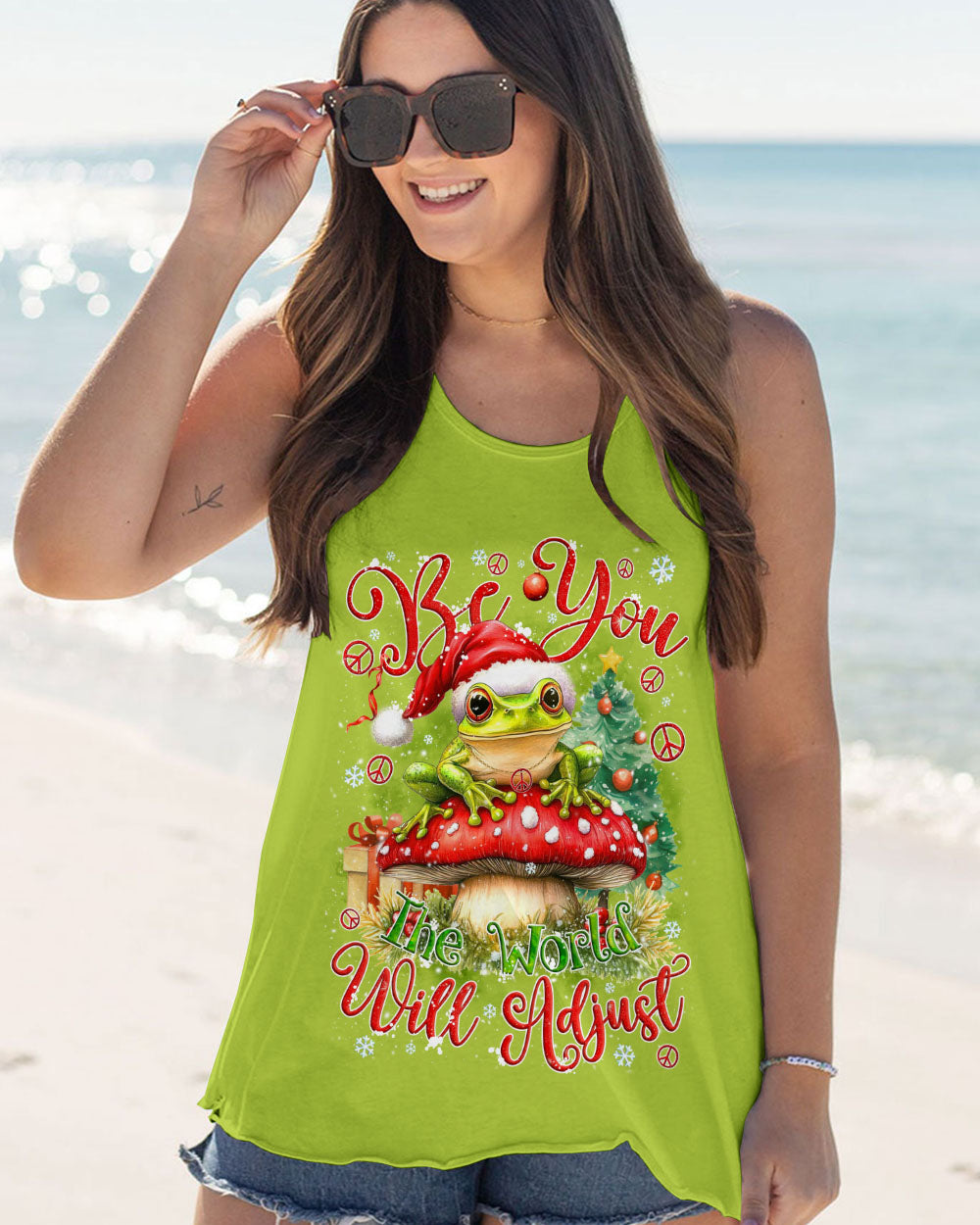 BE YOU THE WORLD WILL ADJUST FROG CHRISTMAS ALL OVER PRINT - TYQY1110244