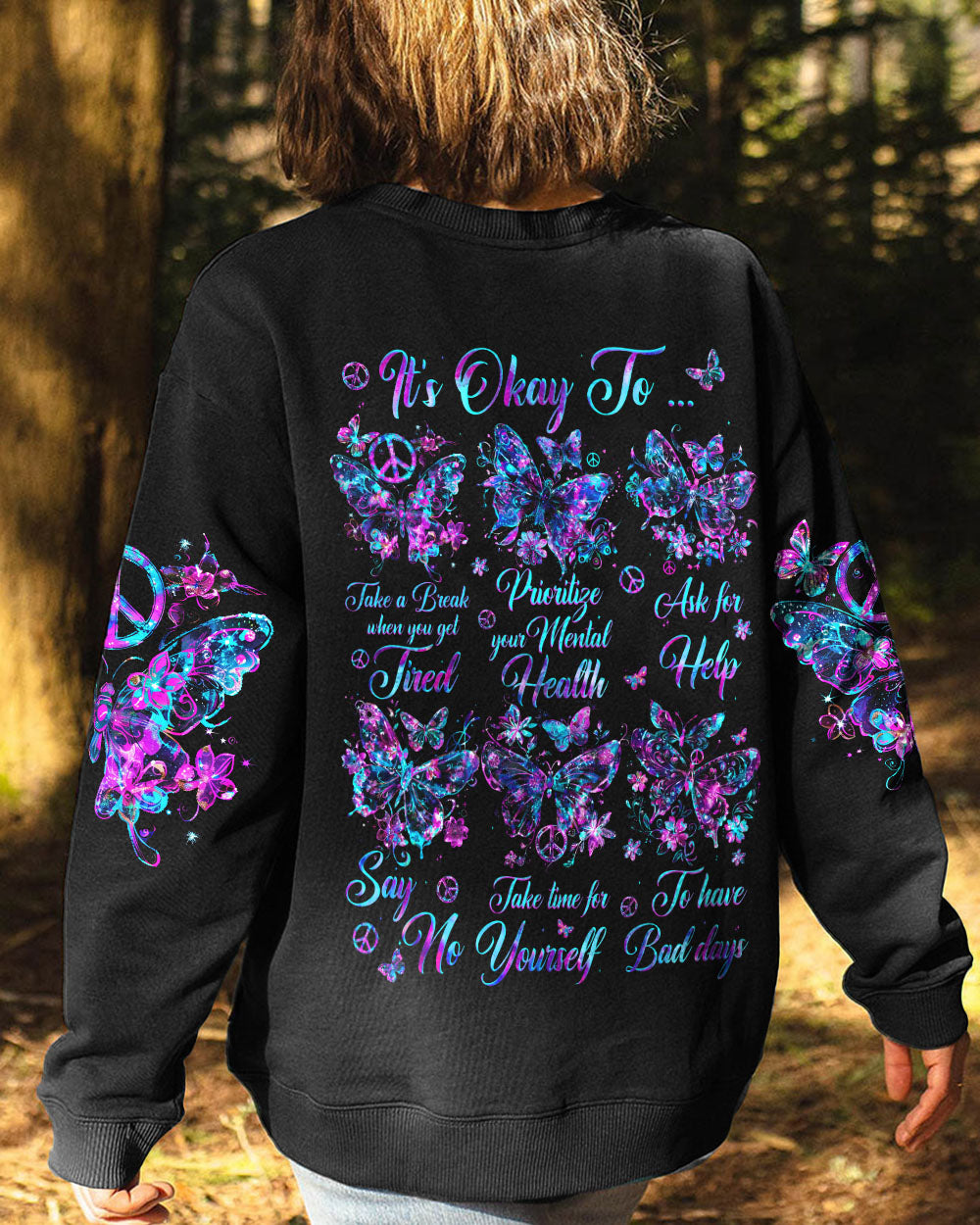 IT'S OKAY TO BUTTERFLIES ALL OVER PRINT - TYQY1506241