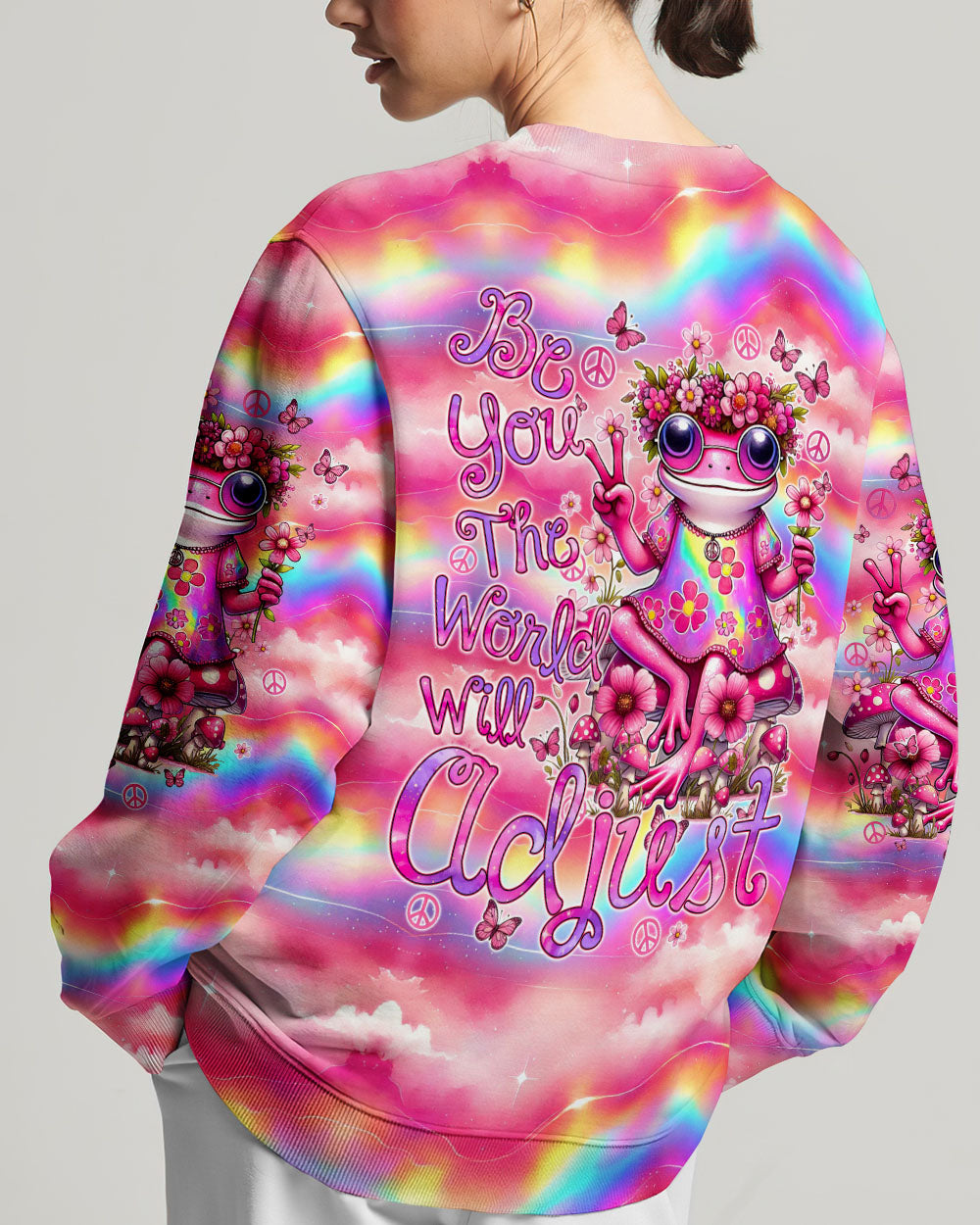BE YOU THE WORLD WILL ADJUST FROG ALL OVER PRINT - TYQY1507242