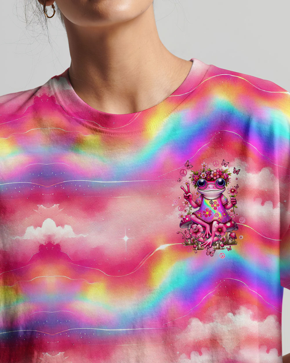 BE YOU THE WORLD WILL ADJUST FROG ALL OVER PRINT - TYQY1507242