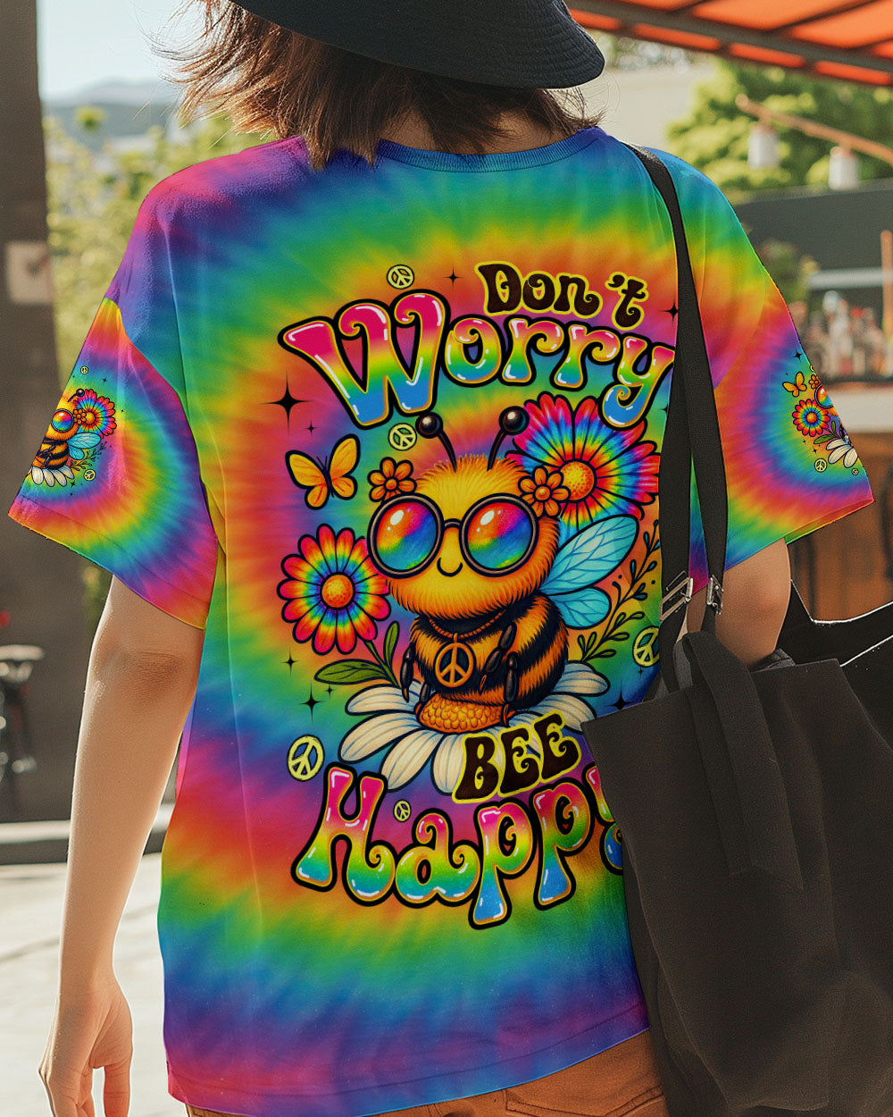 DON'T WORRY BEE HAPPY TIE DYE ALL OVER PRINT - TYQY1606251