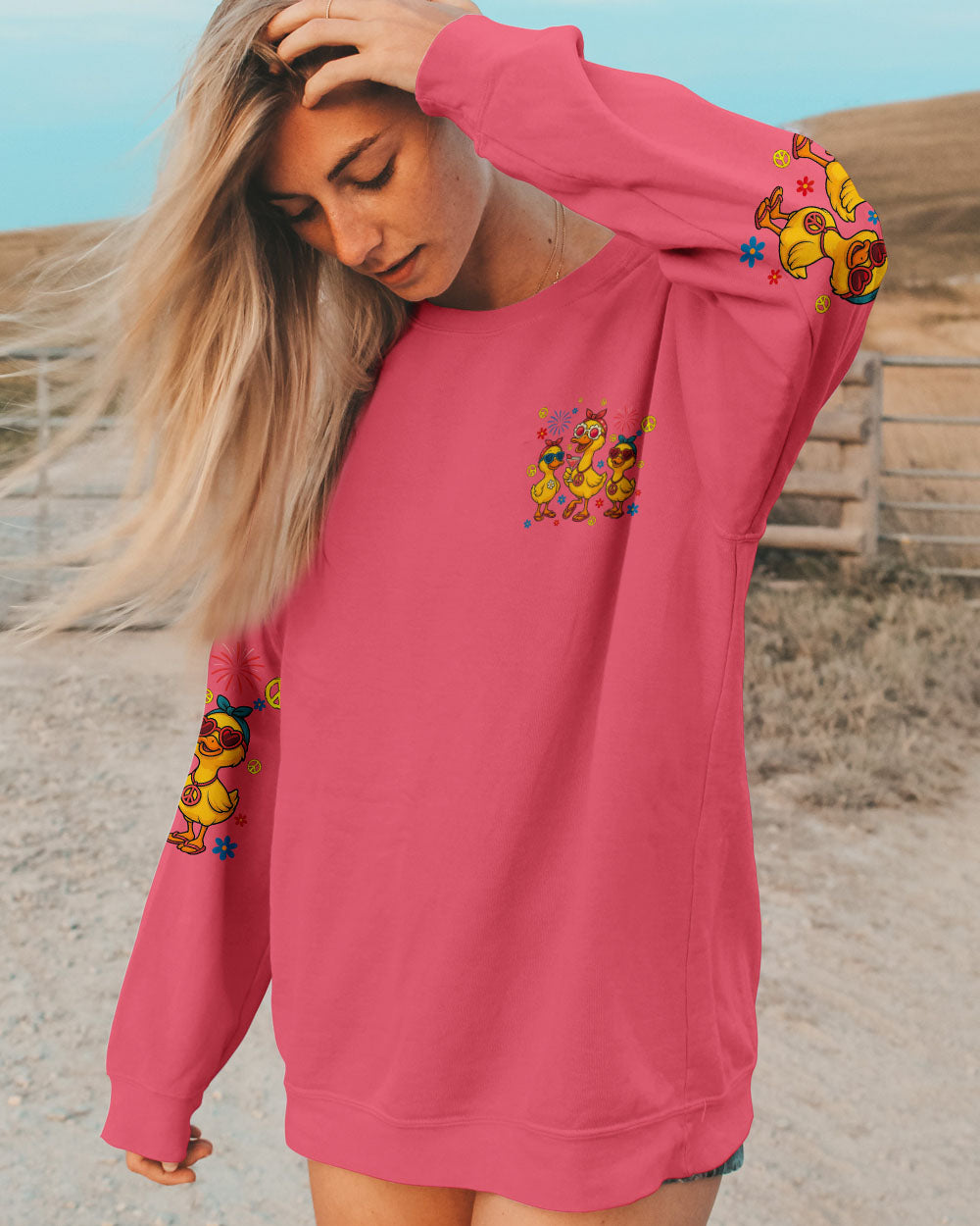 PRETTY IN PINK DUCK ALL OVER PRINT - TYQY1704252