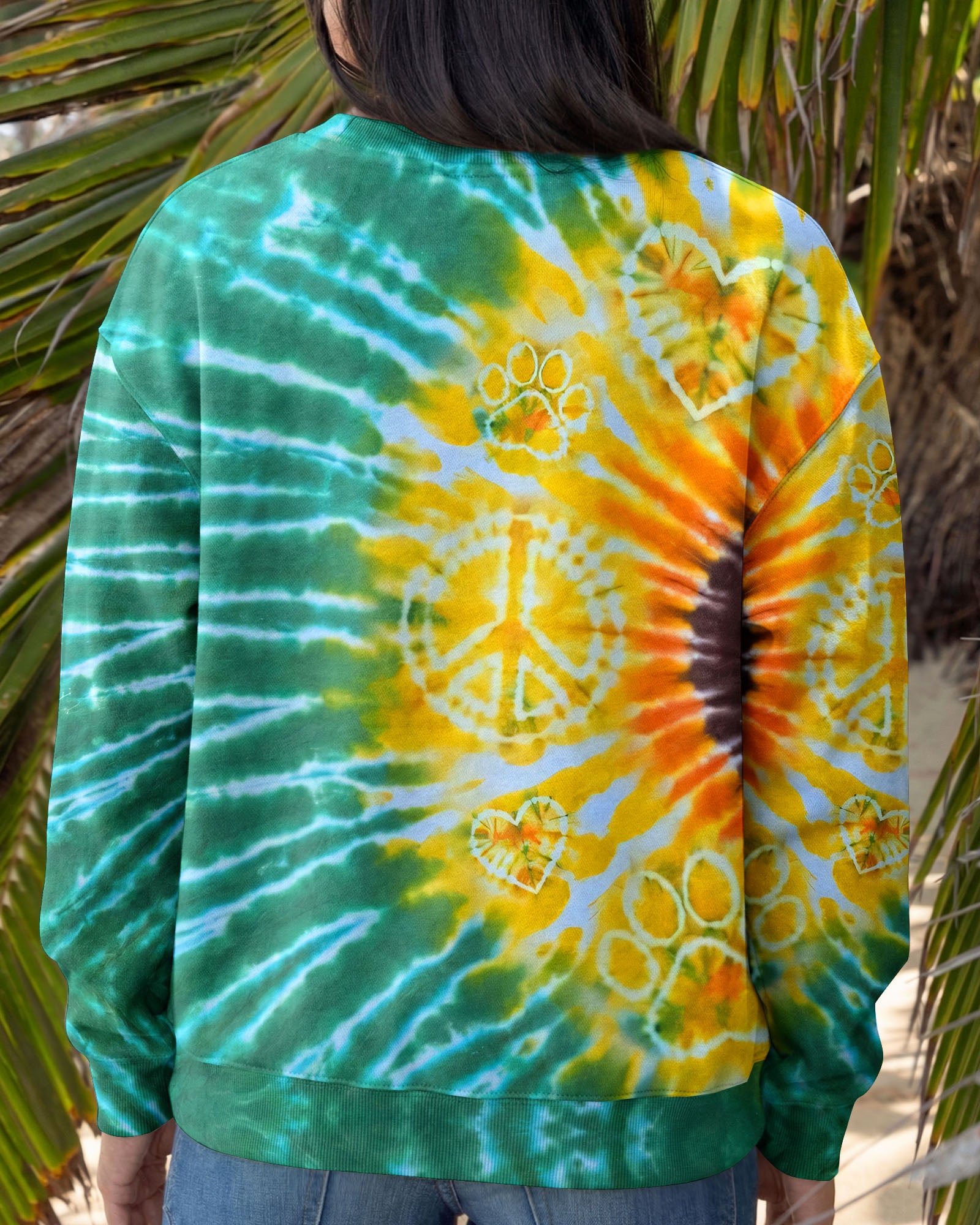 PEACE HEART PAW SUNFLOWER ALL OVER PRINT - TYQY1704263