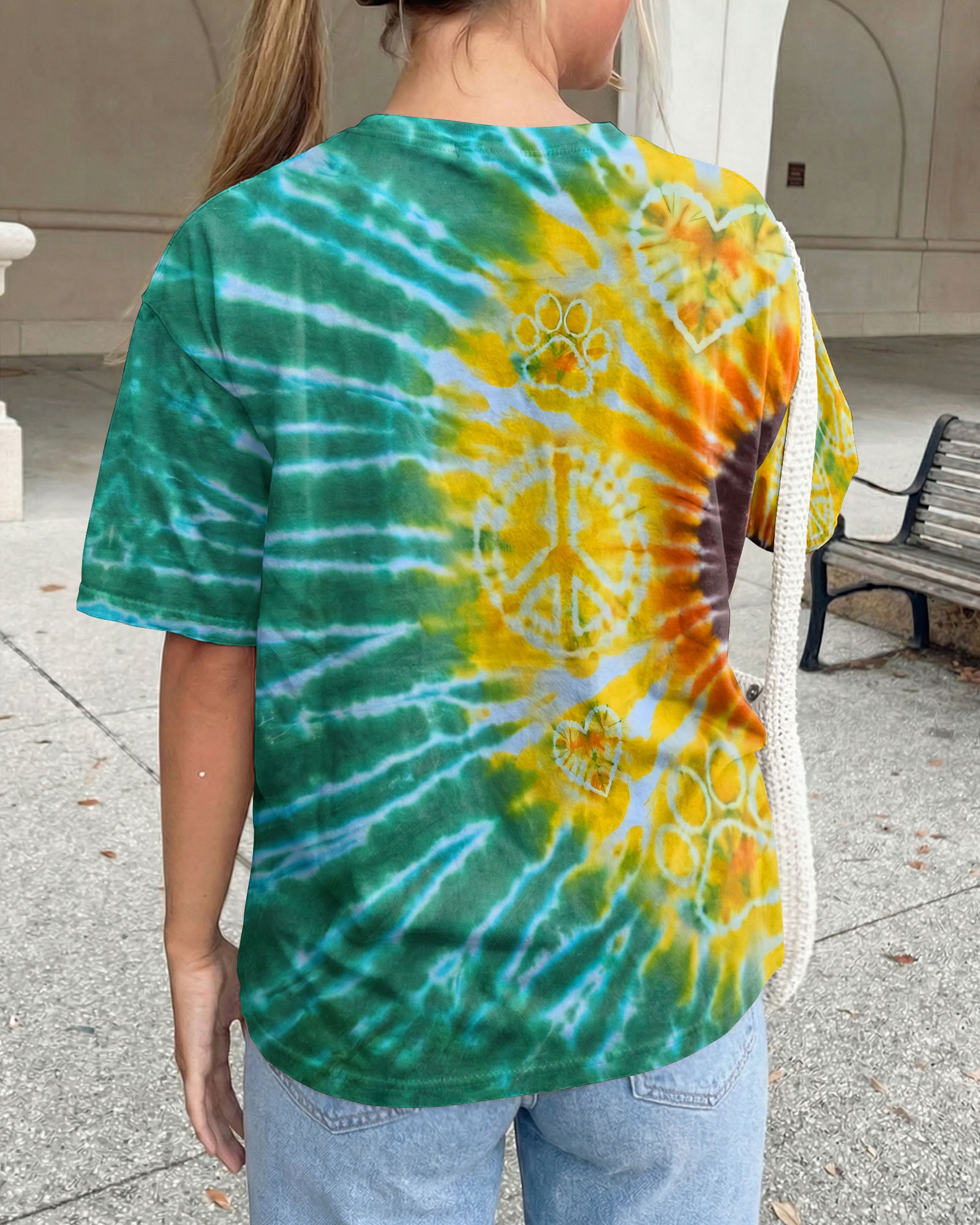 PEACE HEART PAW SUNFLOWER ALL OVER PRINT - TYQY1704263