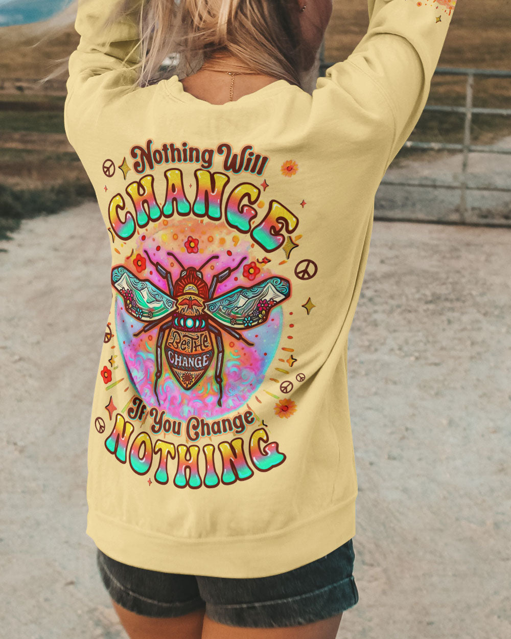 BEE THE CHANGE ALL OVER PRINT - TYQY1706251