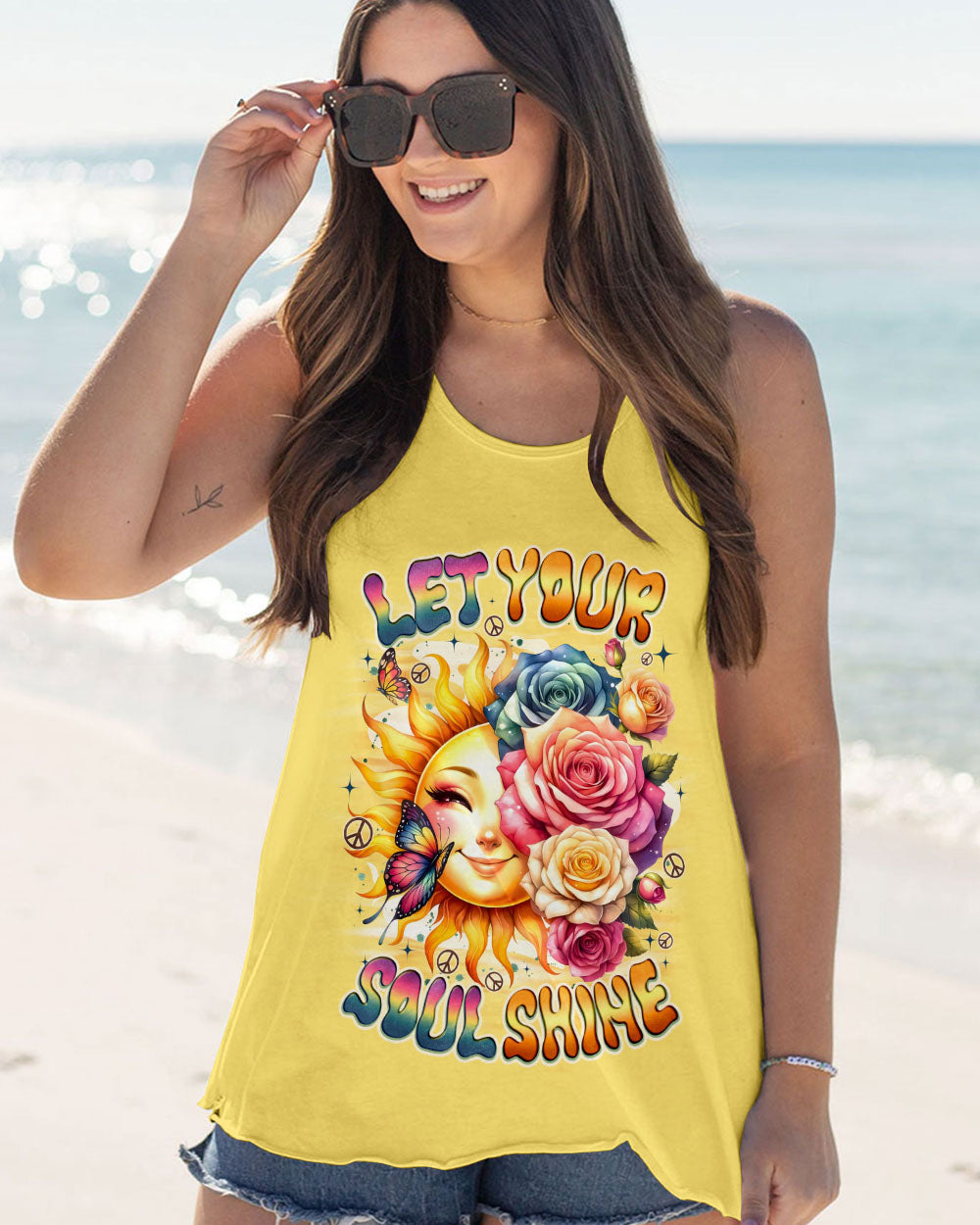 LET YOUR SOUL SHINE HIPPIE SUN ALL OVER PRINT - TYQY1707252