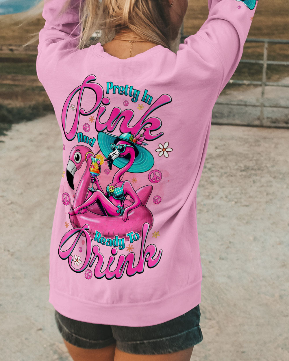 PRETTY IN PINK FLAMINGO ALL OVER PRINT - TYQY1803253