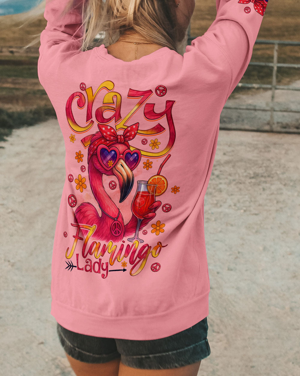 CRAZY FLAMINGO LADY ALL OVER PRINT - TYQY1804255