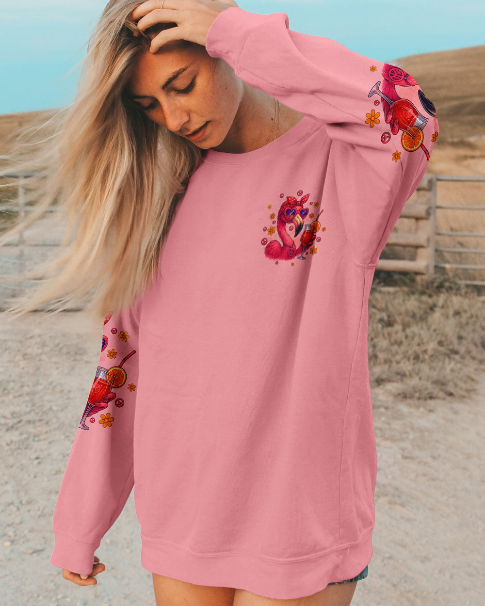 CRAZY FLAMINGO LADY ALL OVER PRINT - TYQY1804255