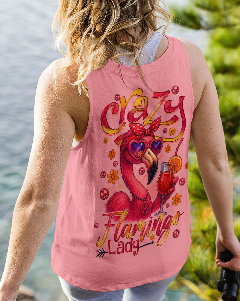 CRAZY FLAMINGO LADY ALL OVER PRINT - TYQY1804255