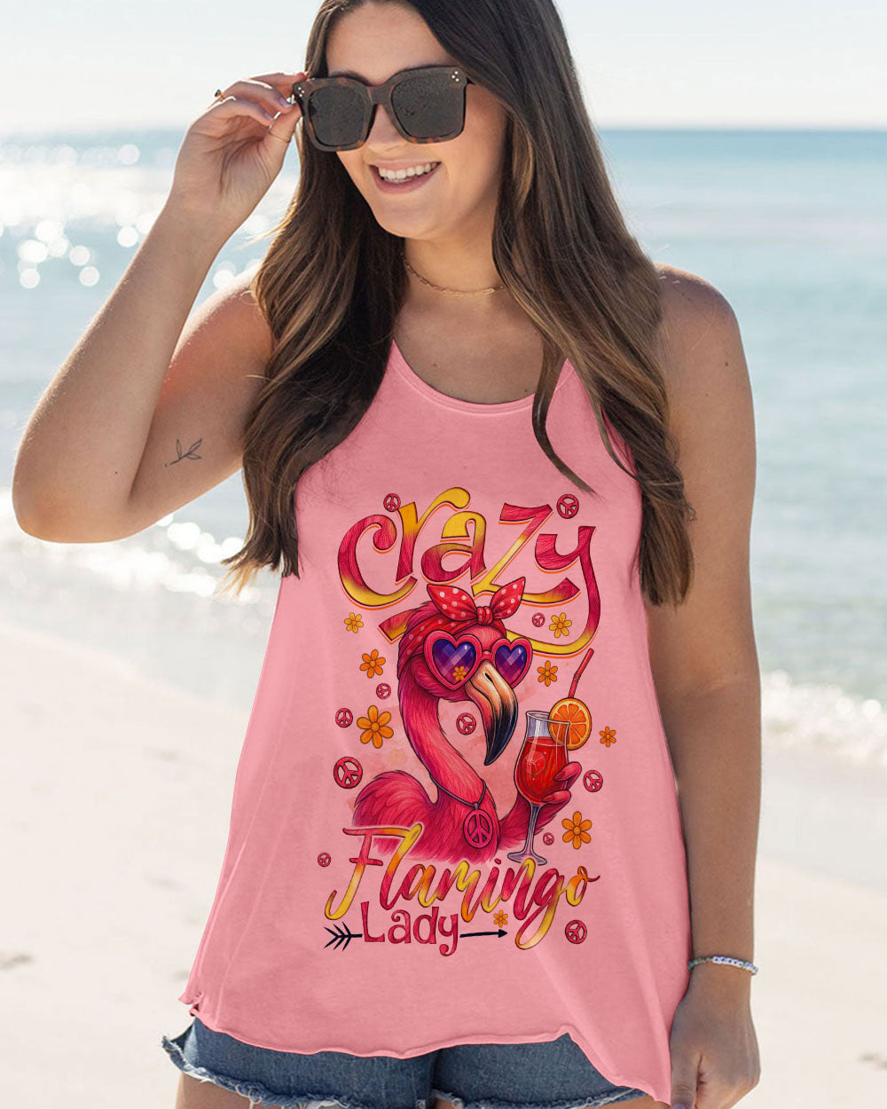 CRAZY FLAMINGO LADY ALL OVER PRINT - TYQY1804255