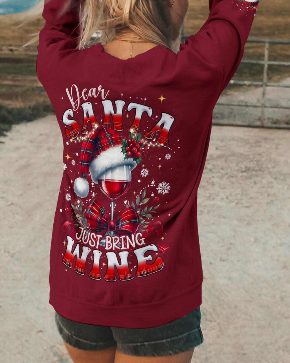 DEAR SANTA JUST BRING WINE CHRISTMAS ALL OVER PRINT - TYQY1811252