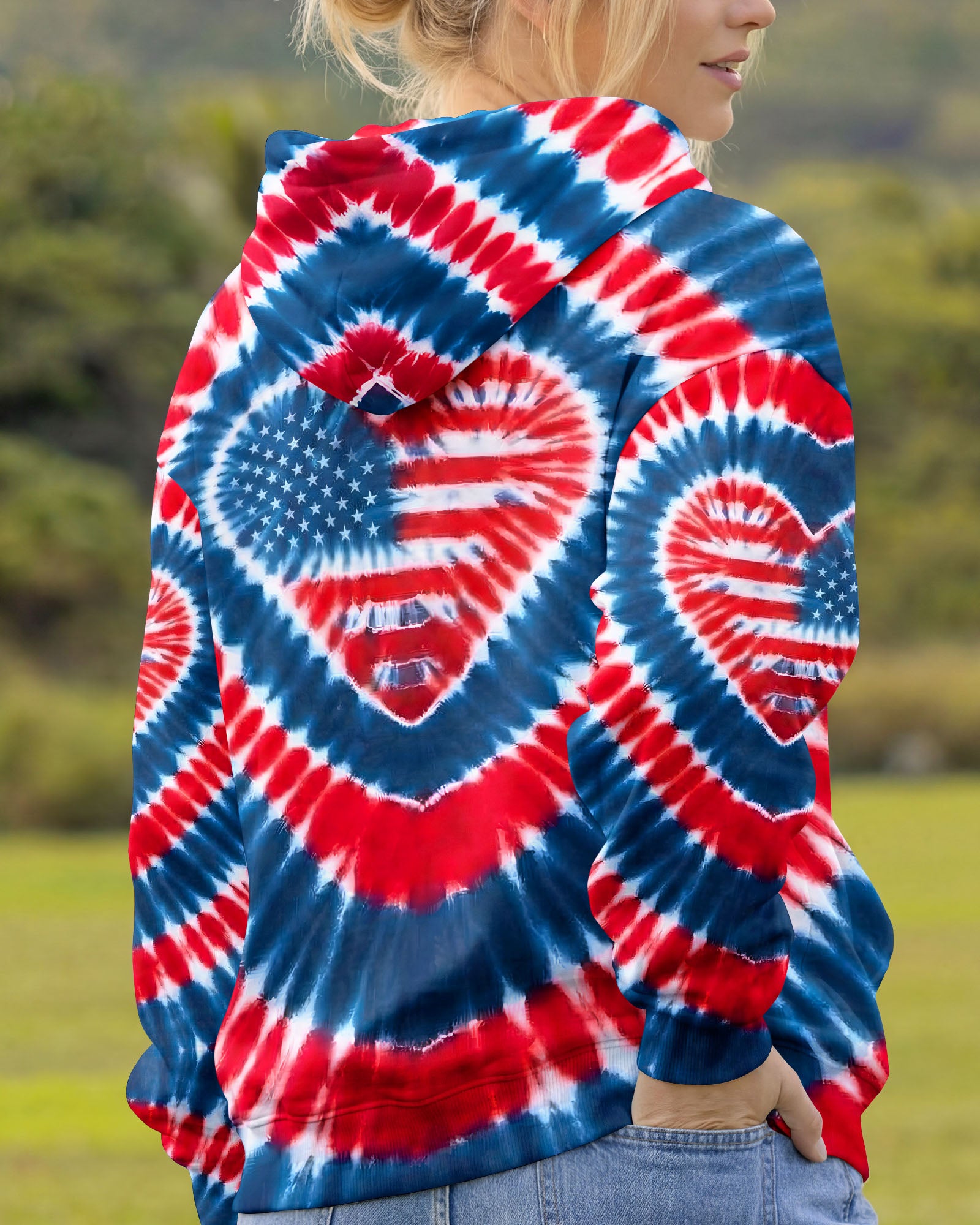 RED WHITE AND BLUE HEART FREEDOM ALL OVER PRINT - TYQY1903262