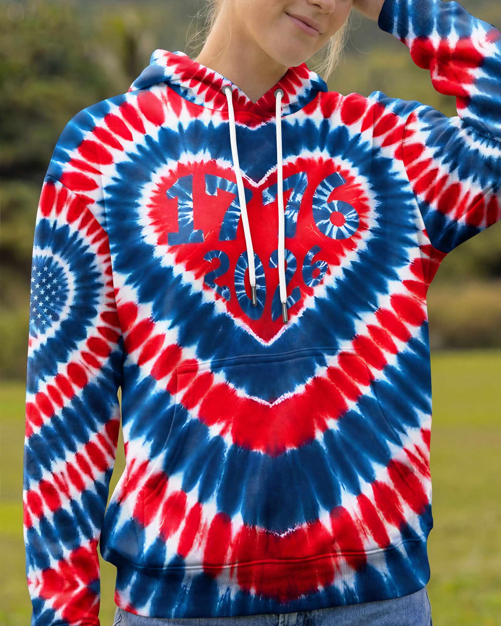 RED WHITE AND BLUE HEART FREEDOM ALL OVER PRINT - TYQY1903262