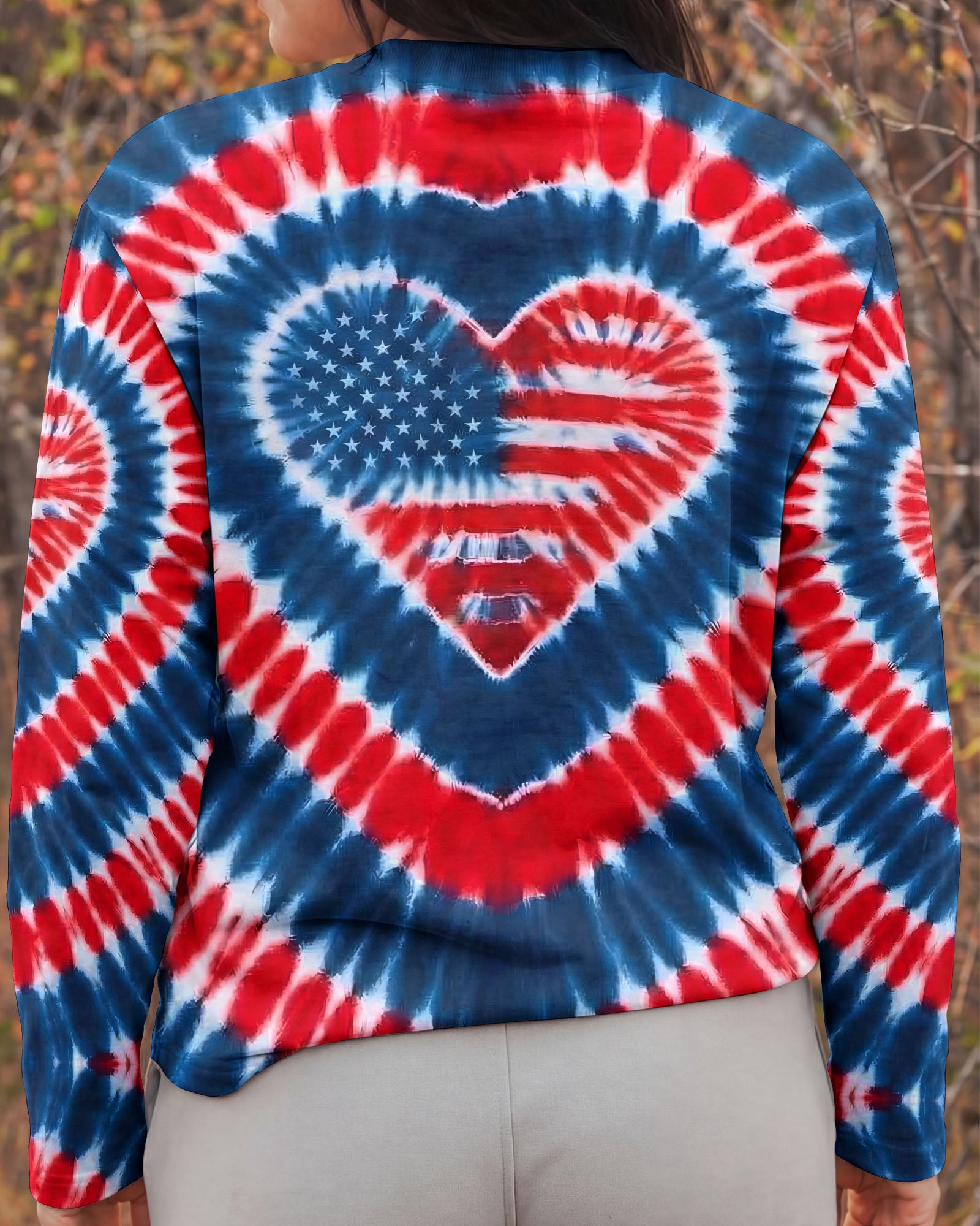 RED WHITE AND BLUE HEART FREEDOM ALL OVER PRINT - TYQY1903262