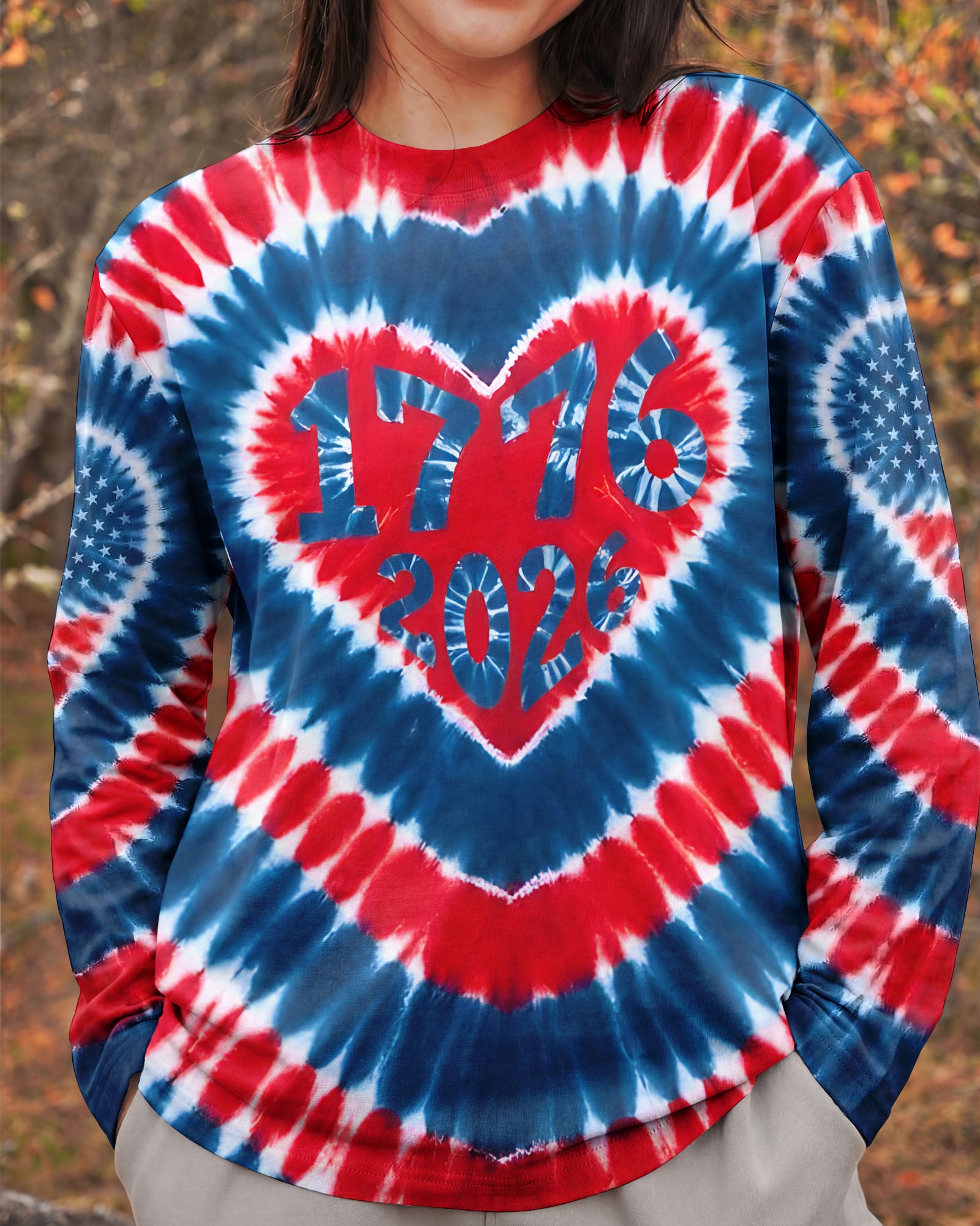 RED WHITE AND BLUE HEART FREEDOM ALL OVER PRINT - TYQY1903262