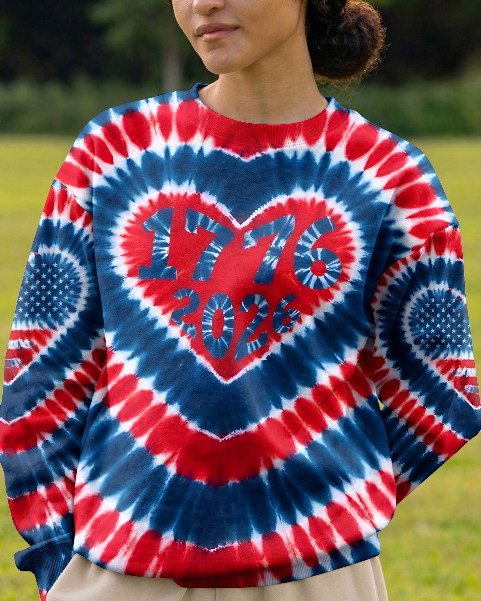 RED WHITE AND BLUE HEART FREEDOM ALL OVER PRINT - TYQY1903262
